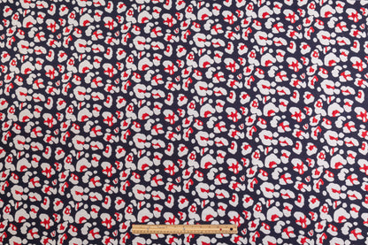 Animal Print Brocade - Red, White, Navy