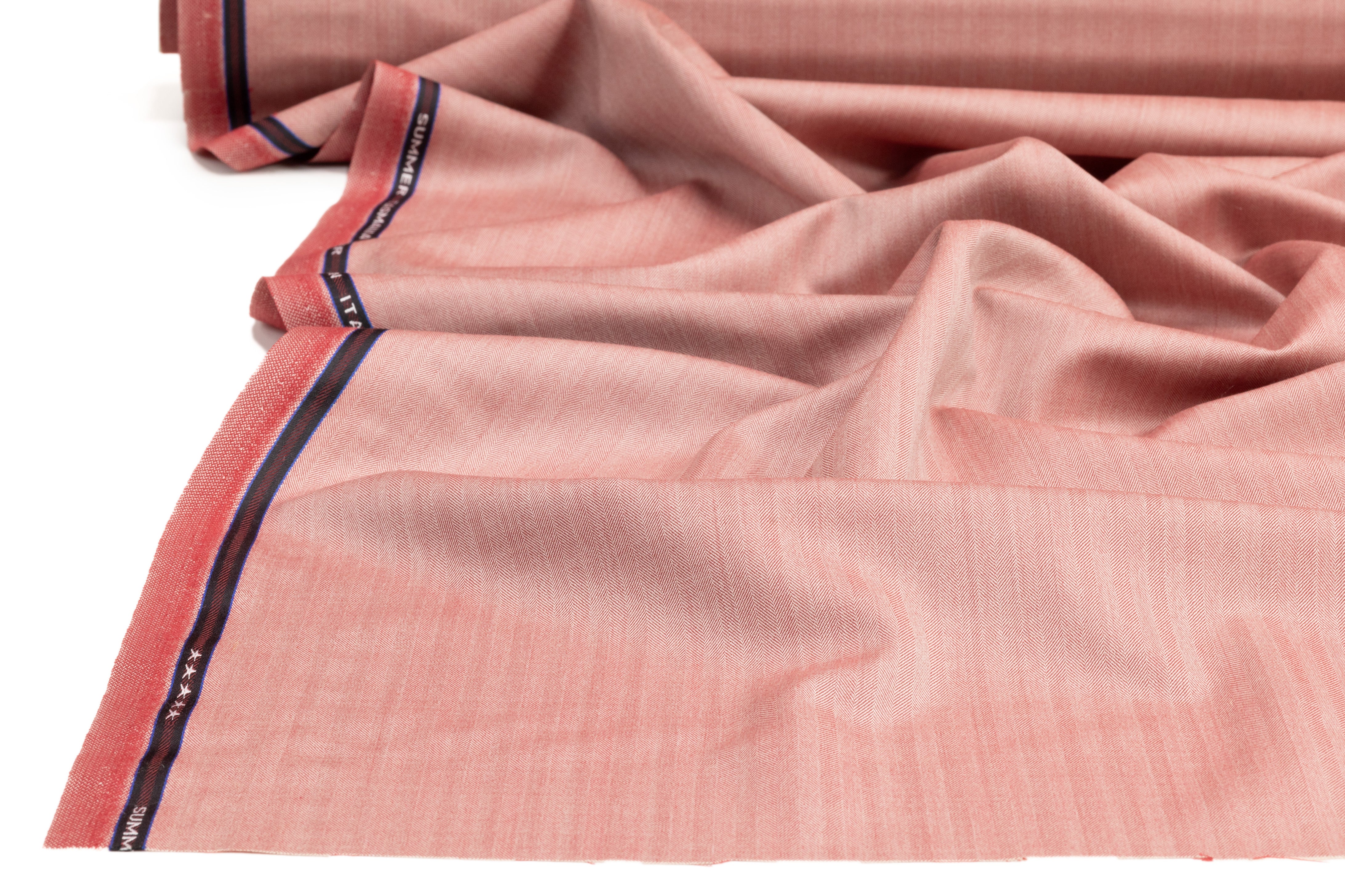 Iridescent Italian Summer Tasmania Super 130s Wool Suiting - Blush / Rose
