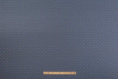 Geometric Stretch Brocade - Blue / Gray