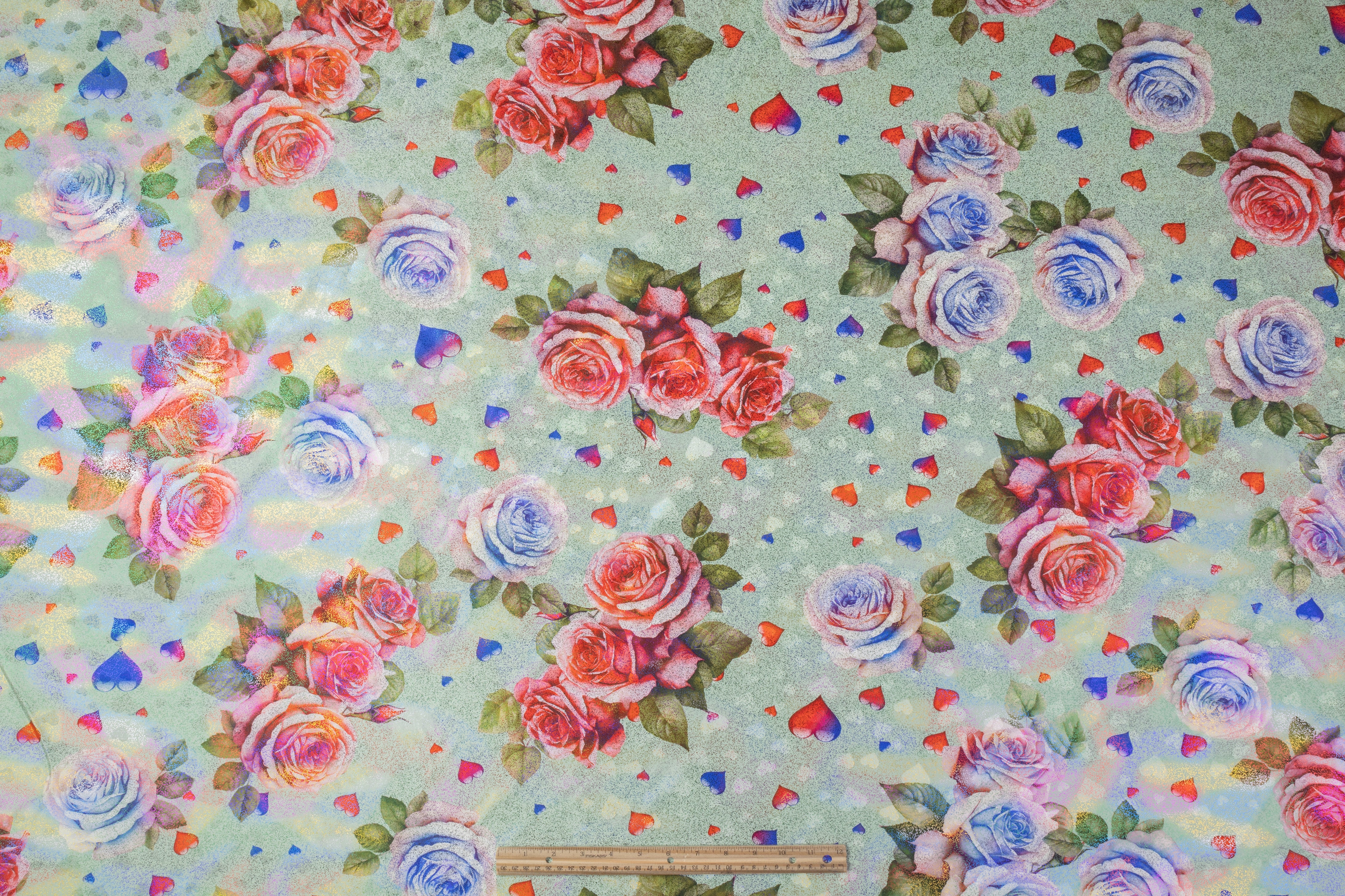 Floral Laminated Italian Silk Charmeuse - Multicolor