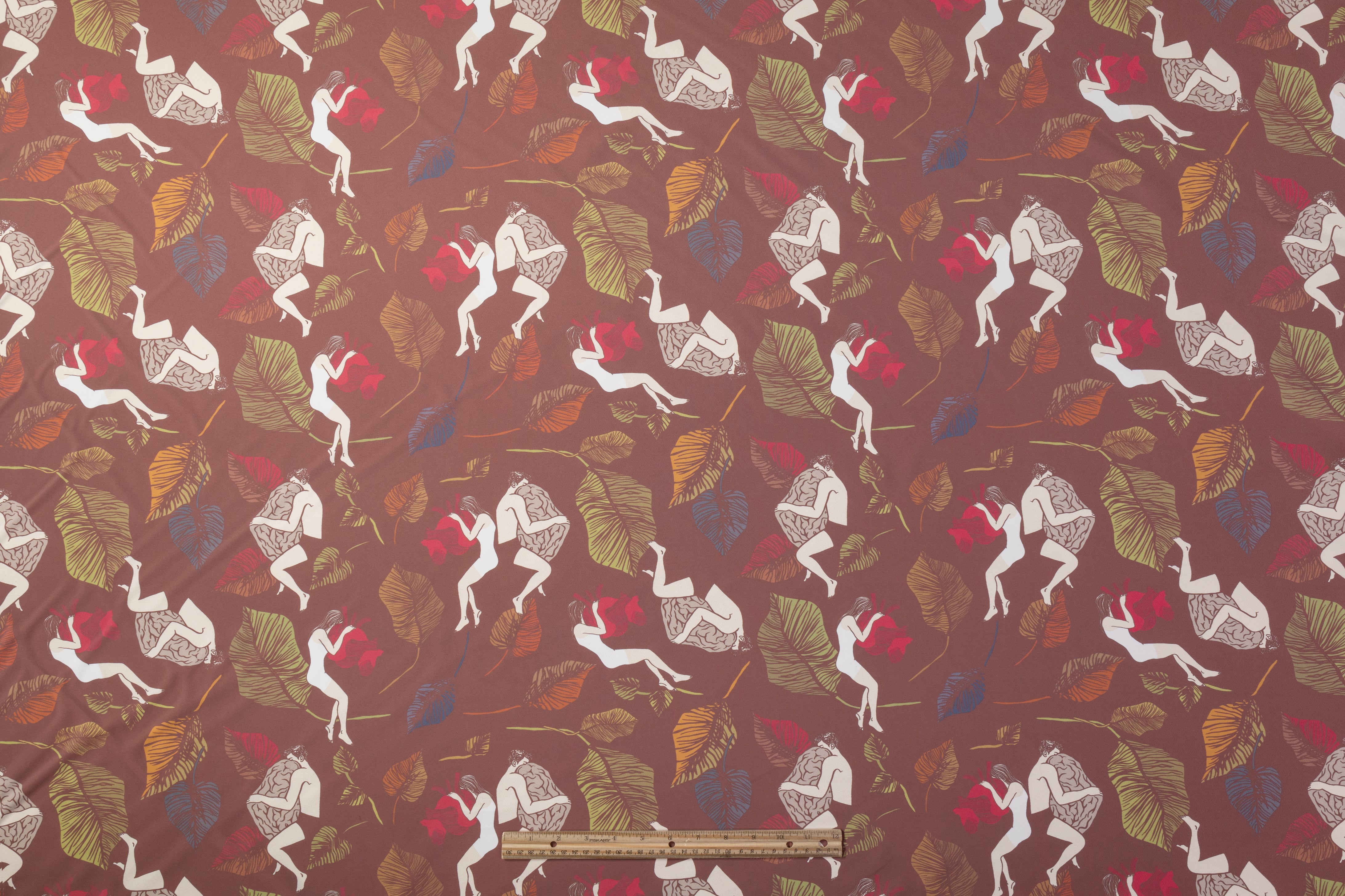 Italian Silk Acrylic Twill - Brick / Multicolor