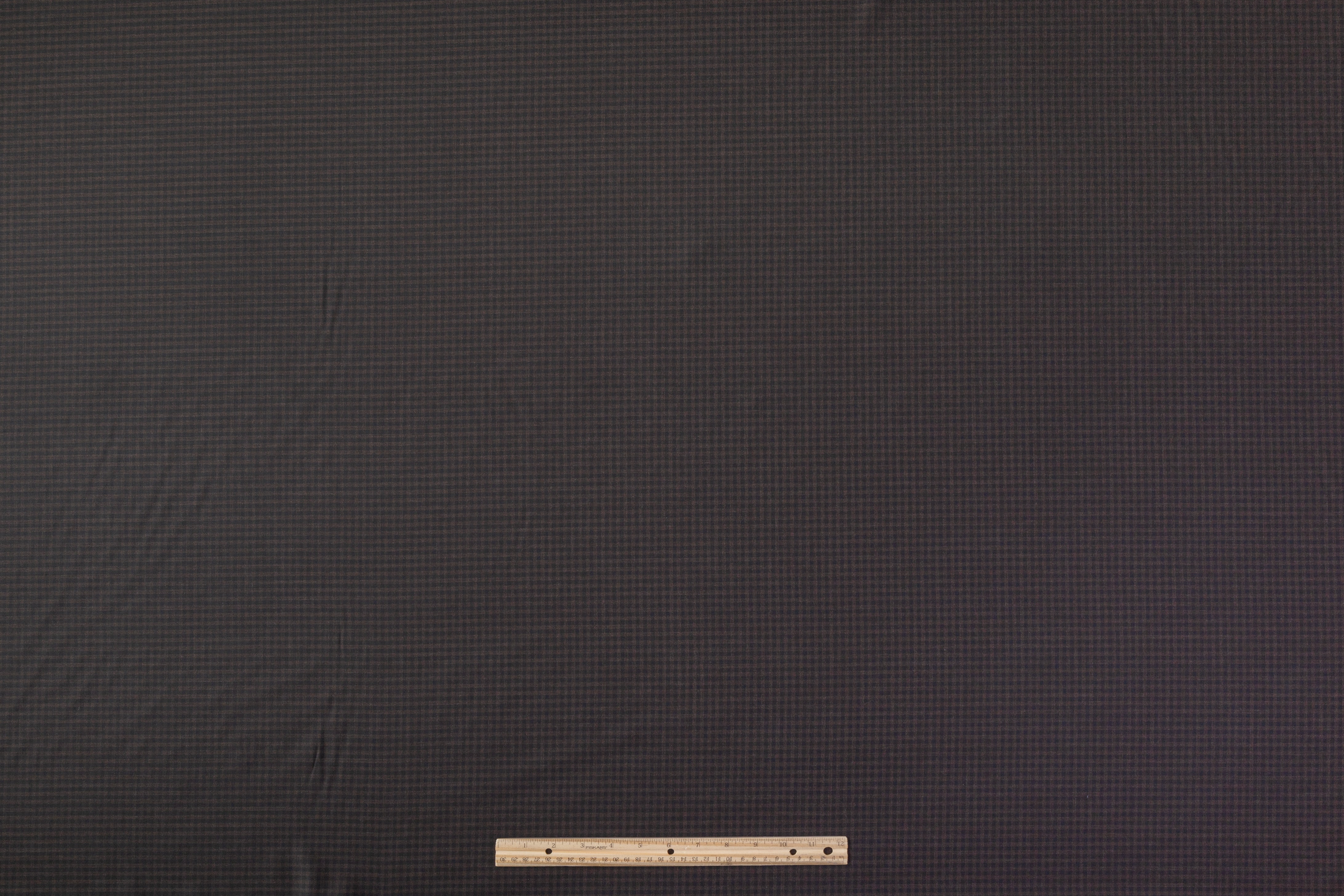 Reda - Gingham Checked Super 130s Italian Wool Suiting - Black / Brown