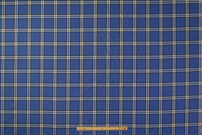 Tartan Italian Wool Suiting - Blue / White