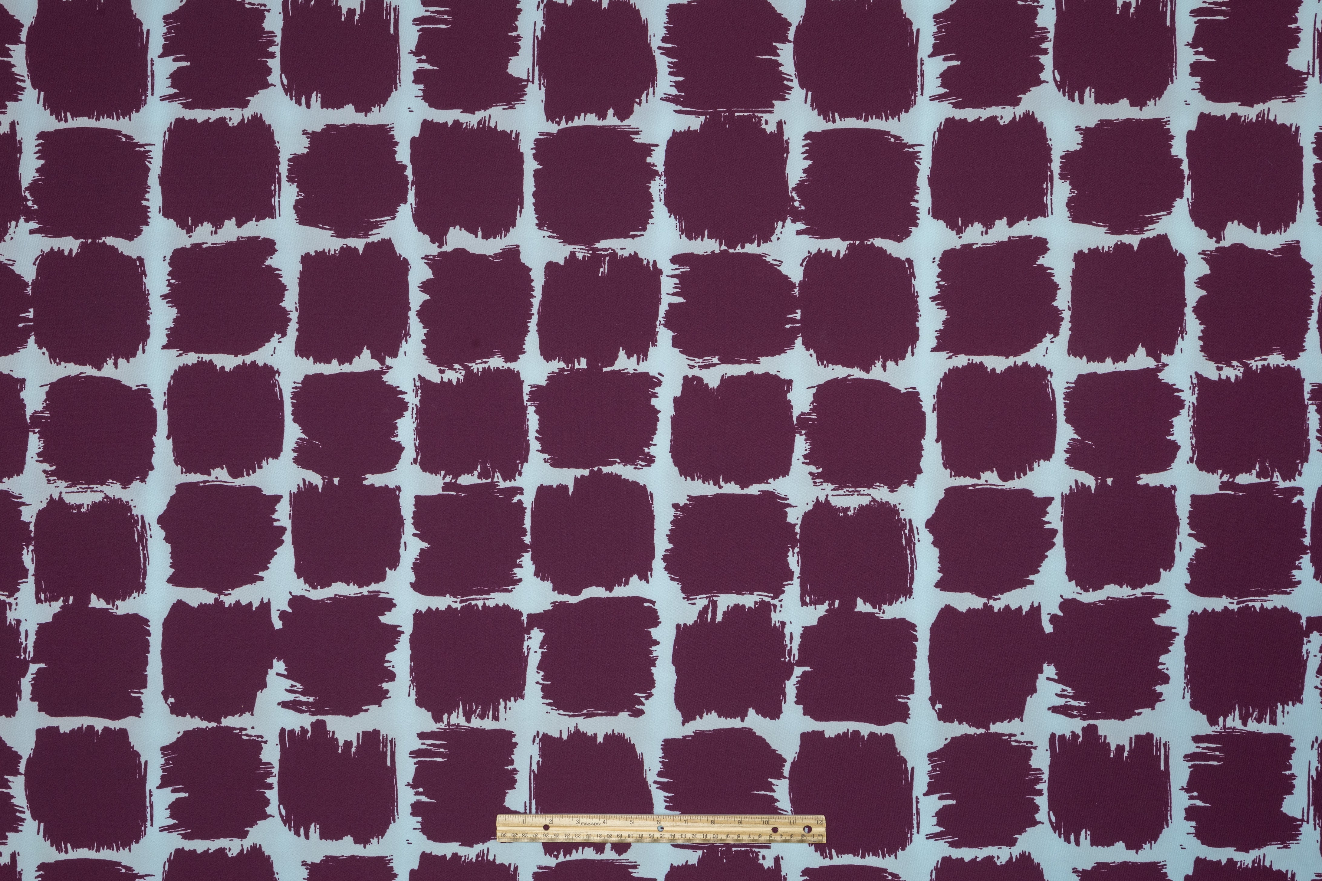 Alexander McQueen - Heavy Italian Mikado - Aqua Blue / Burgundy