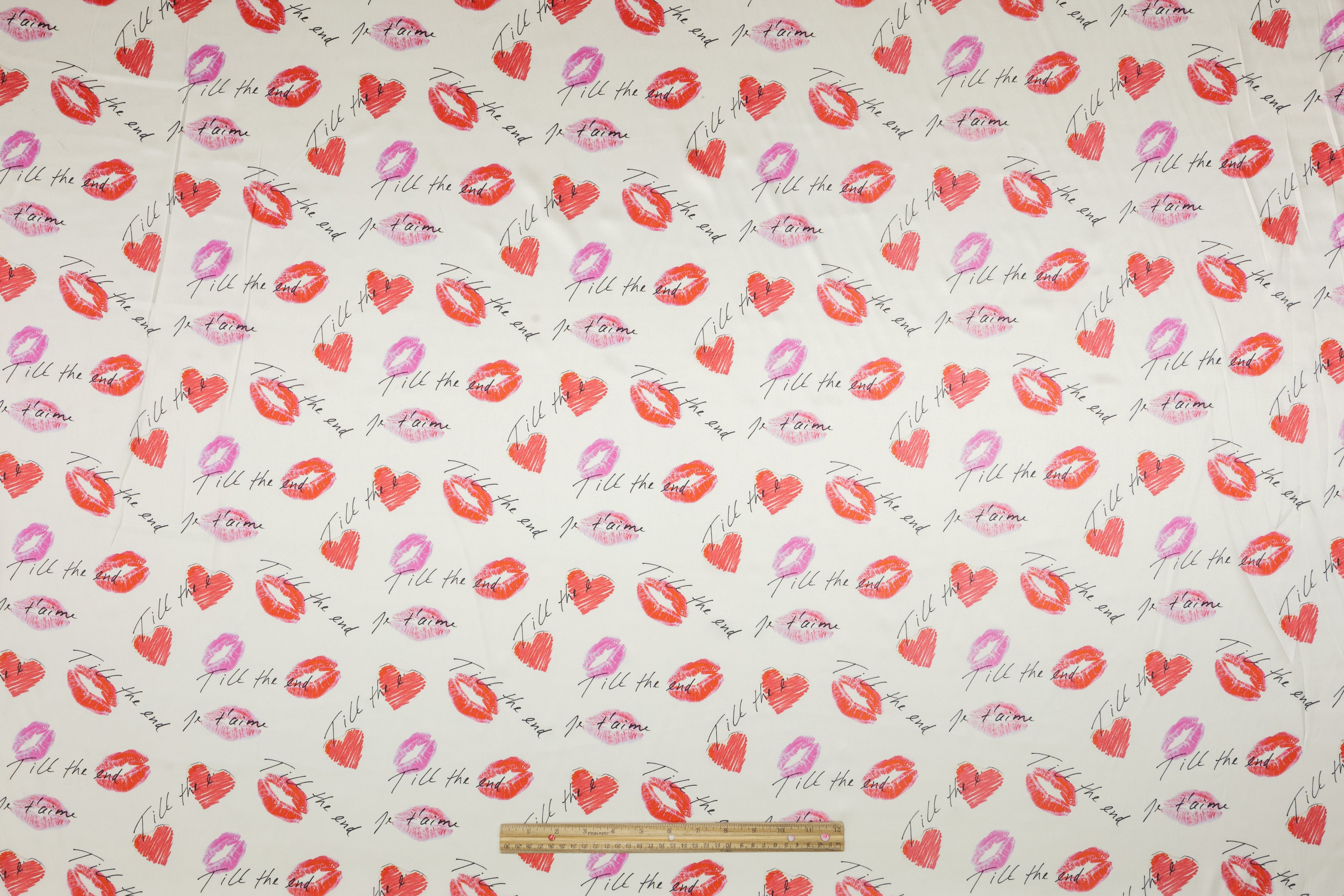 French Kiss - Italian Silk Charmeuse - Ivory / Pink