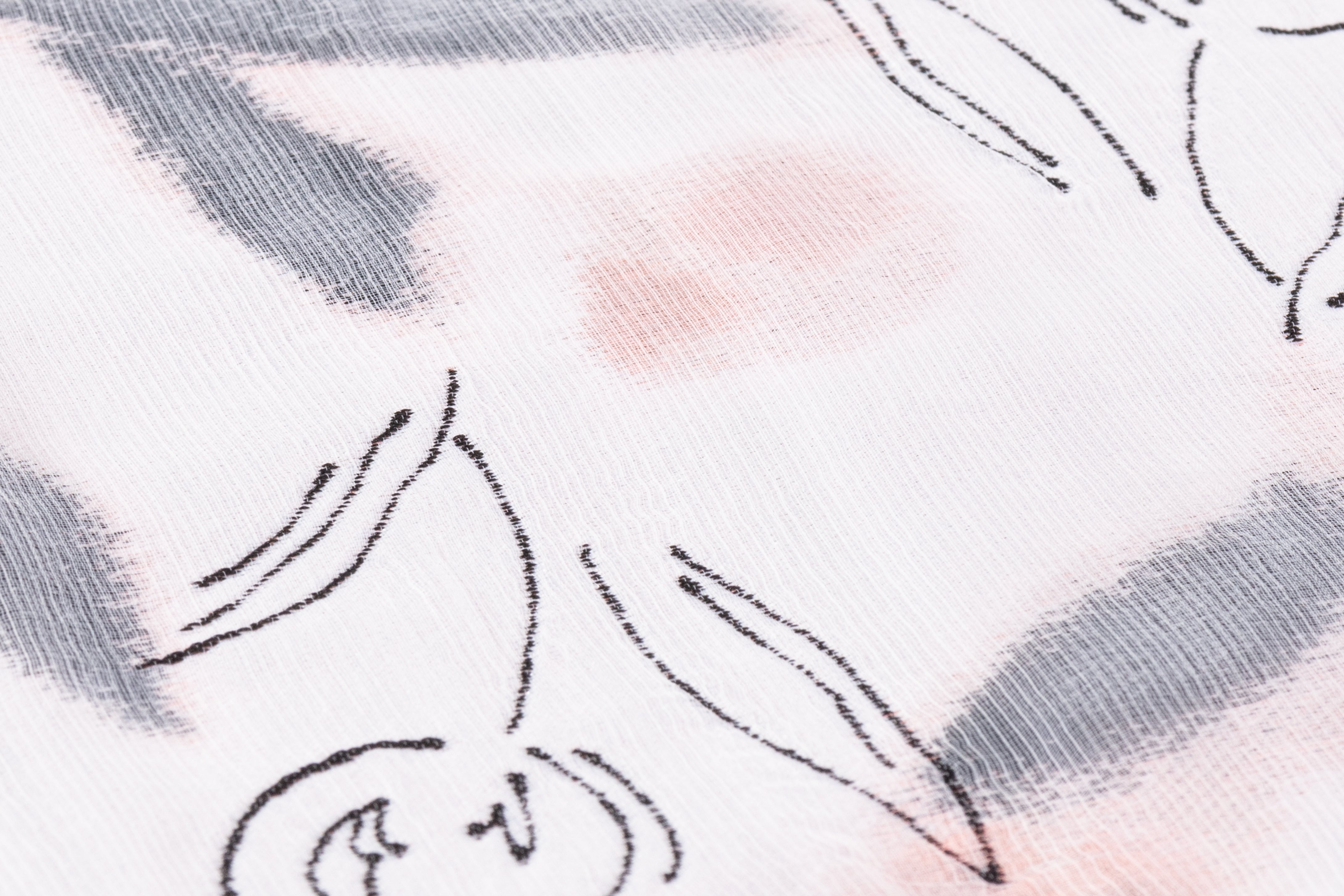 Floating Organza Italian Brocade - White / Pink / Gray