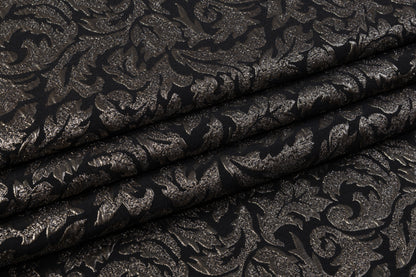 Metallic Brocade - Black / Platinum Gray