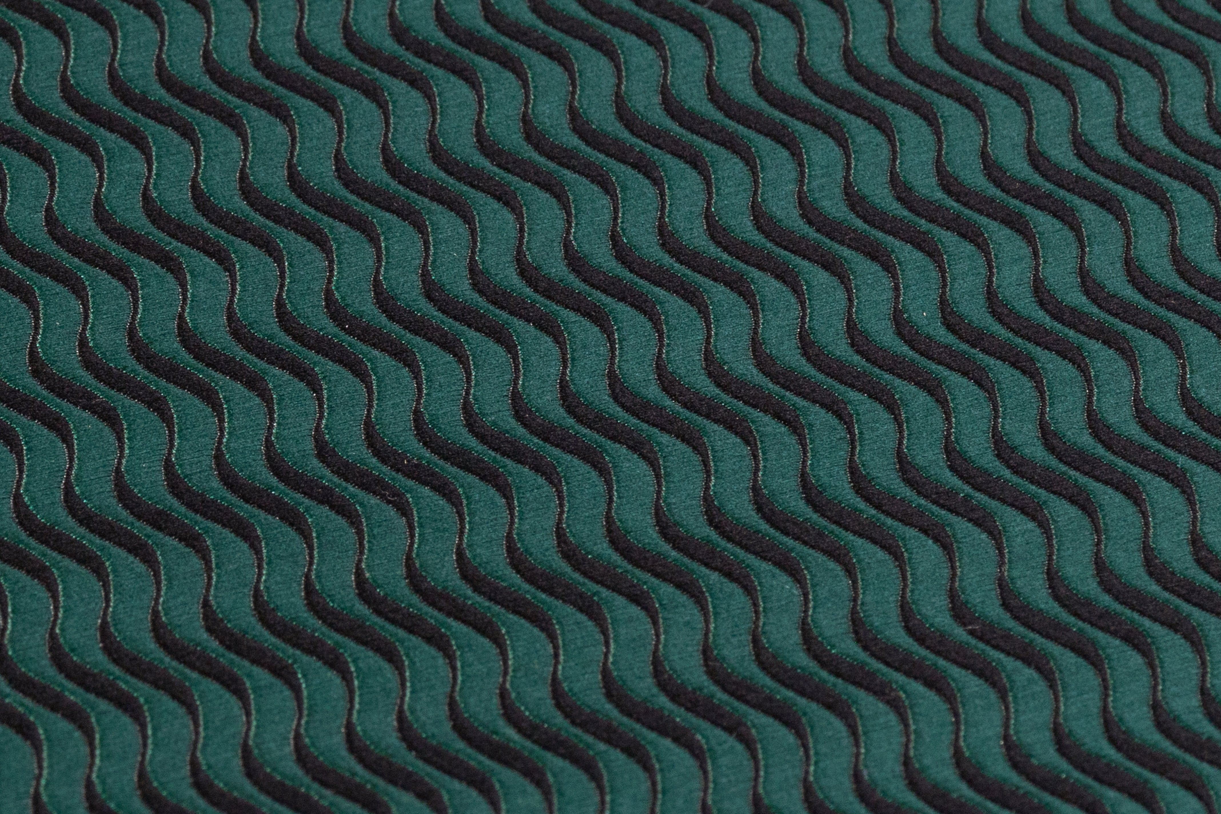 Wavy Italian Brocade - Green / Black