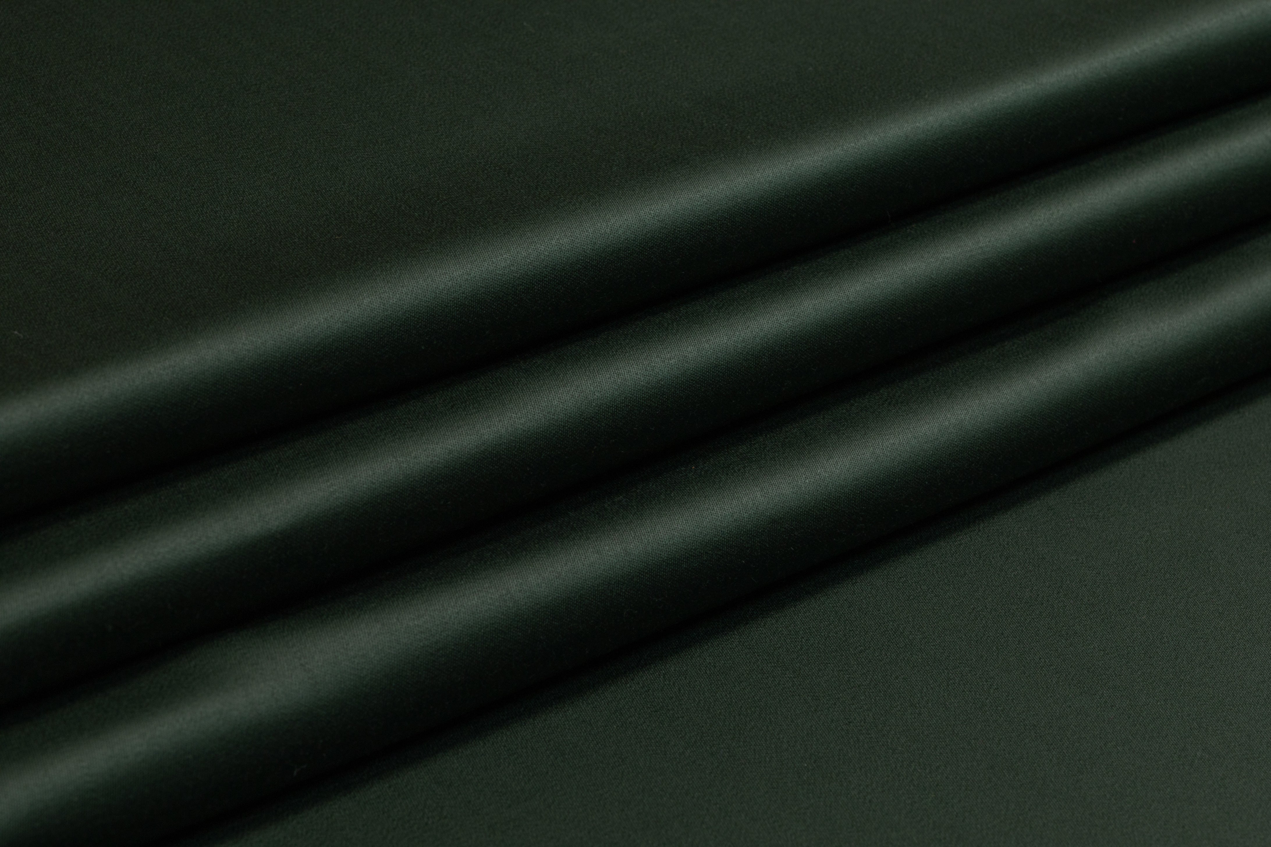 Super 150s Italian Wool Blend Satin Faille Suiting - Dark Green