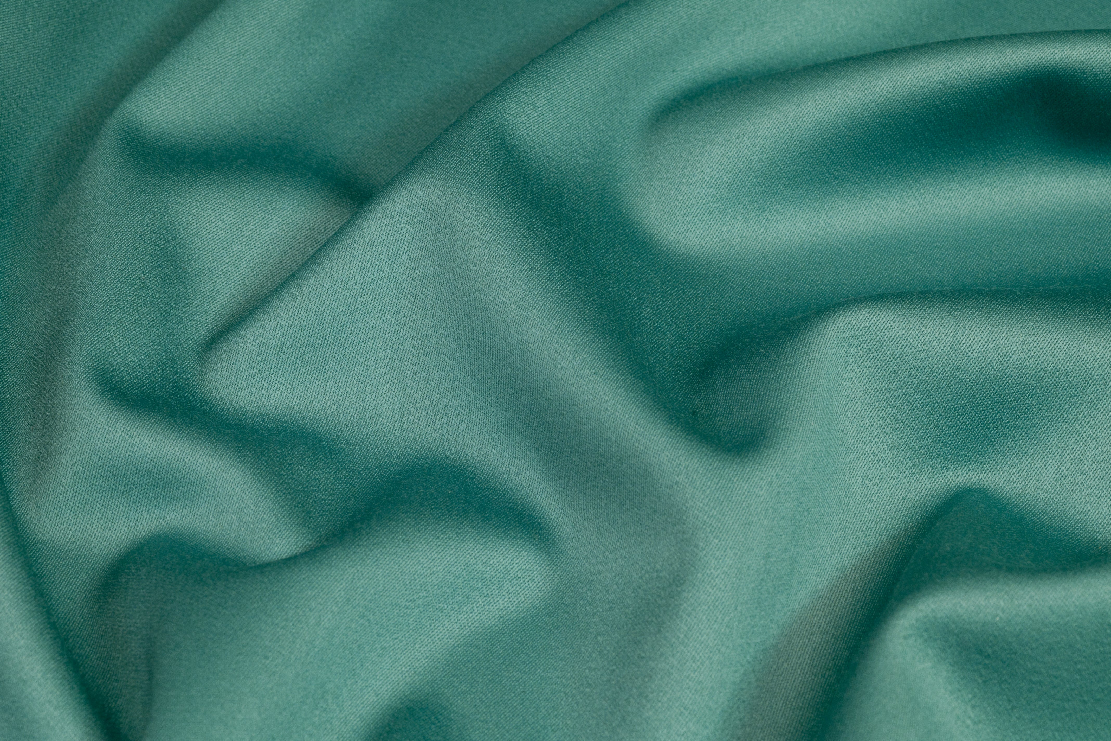 Super 150s Italian Wool Blend Satin Faille Suiting - Seafoam