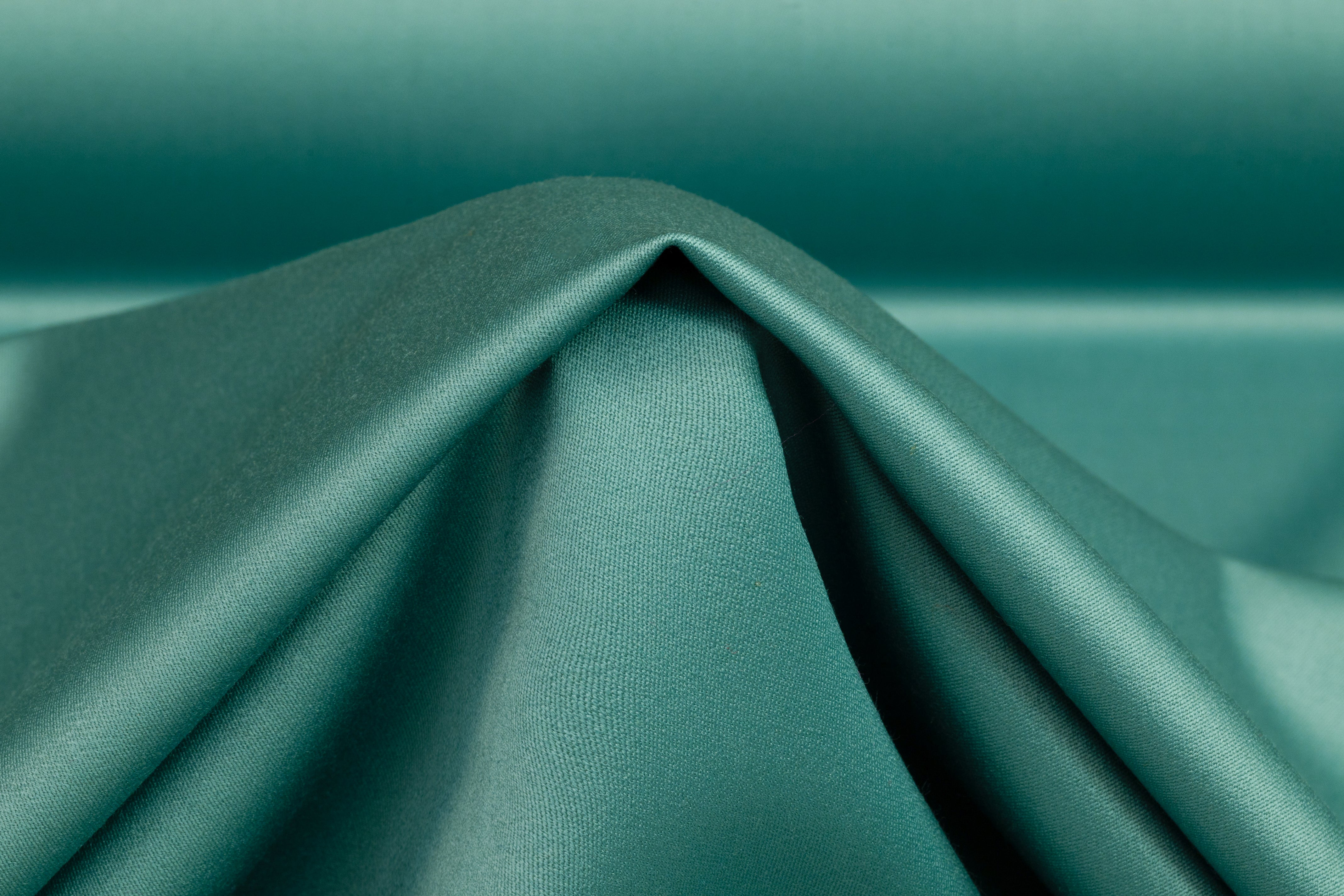 Super 150s Italian Wool Blend Satin Faille Suiting - Seafoam