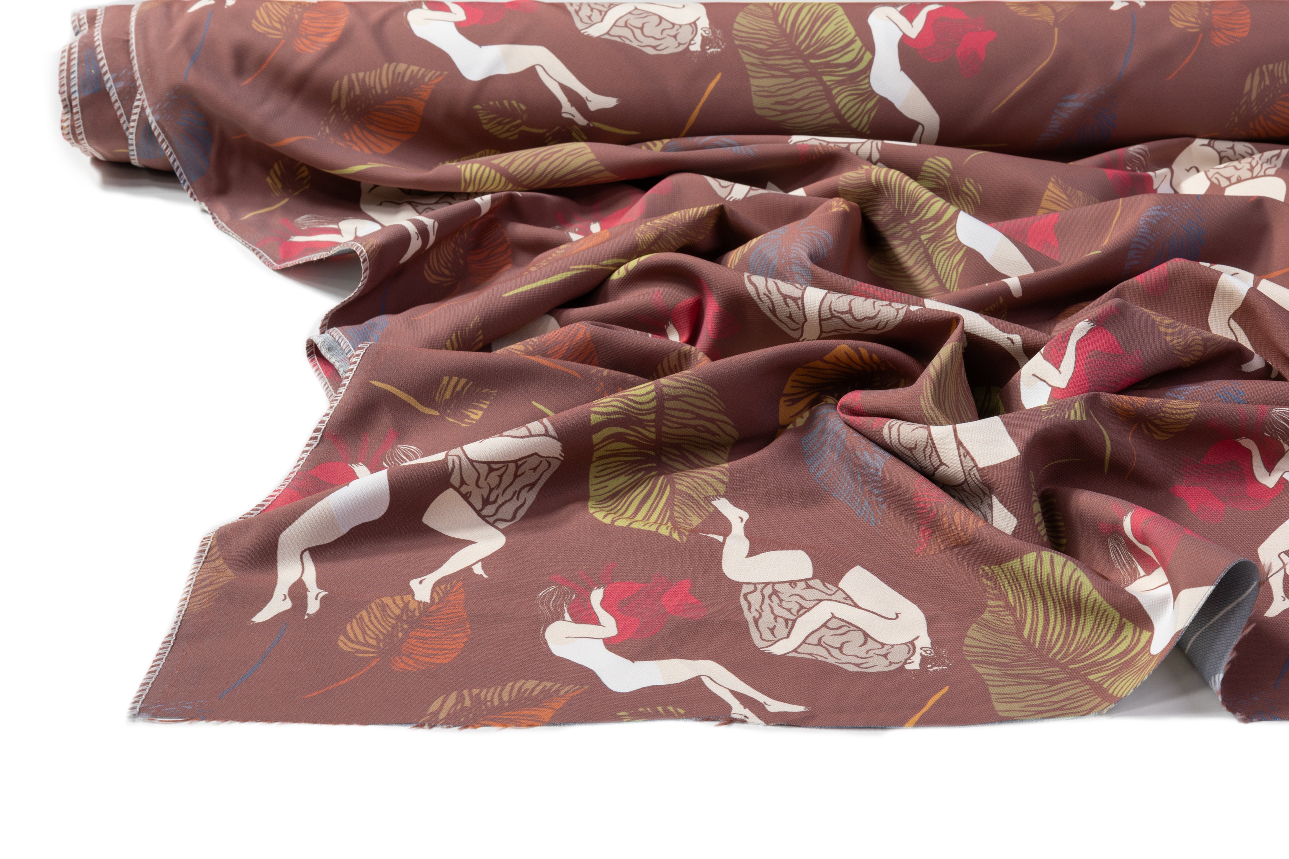 Italian Silk Acrylic Twill - Brick / Multicolor