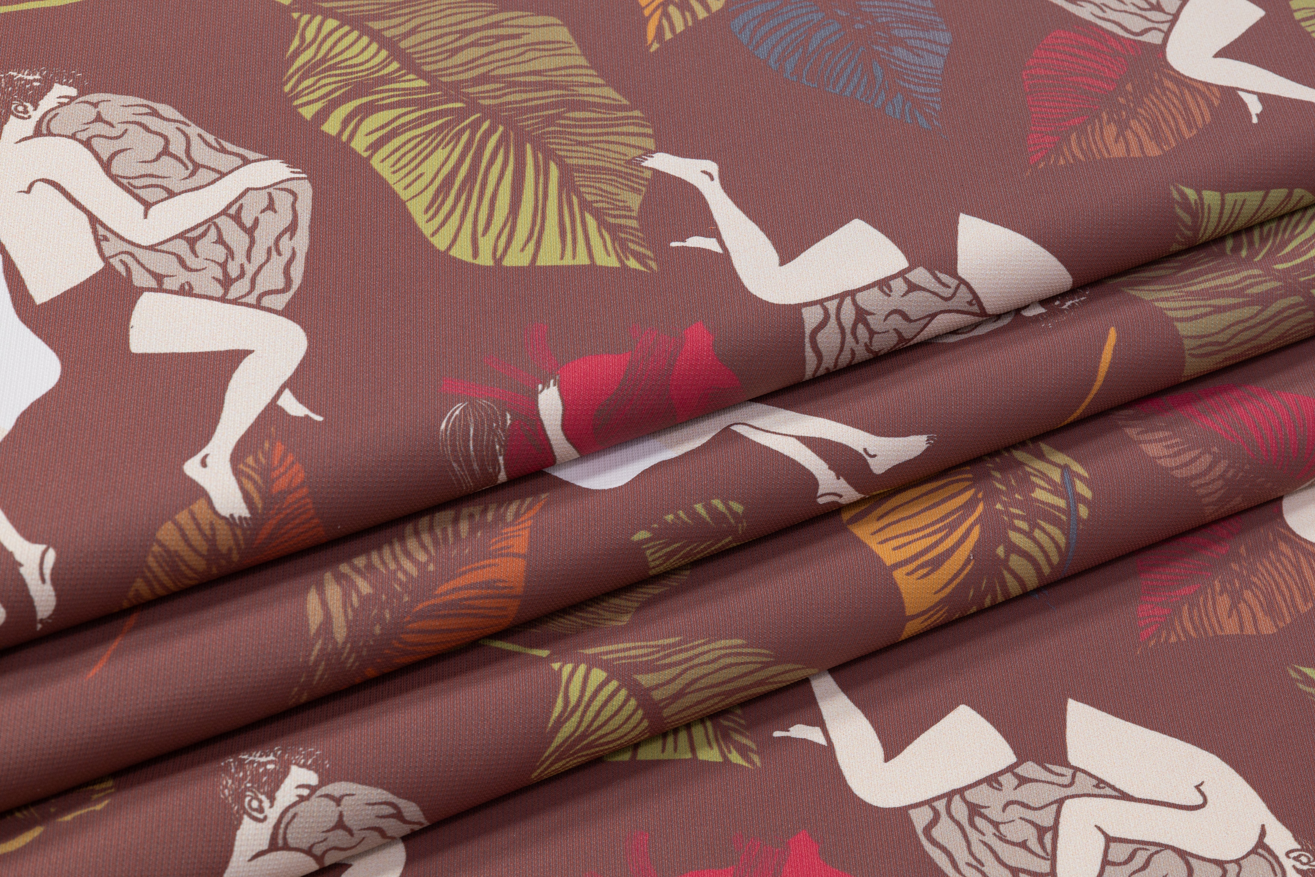Italian Silk Acrylic Twill - Brick / Multicolor