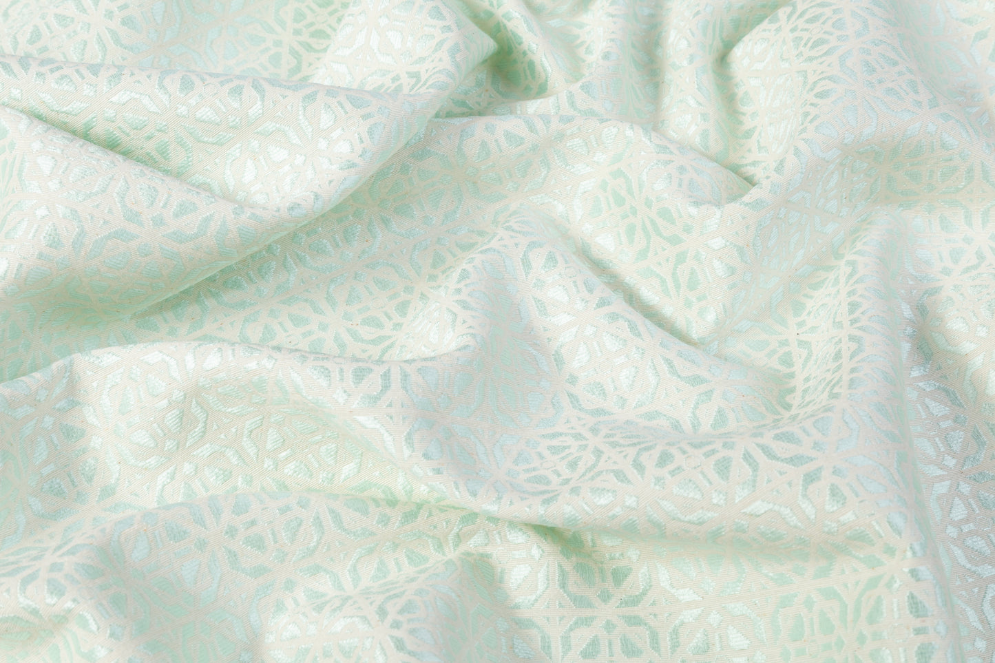 Geometric Brocade - Mint Green