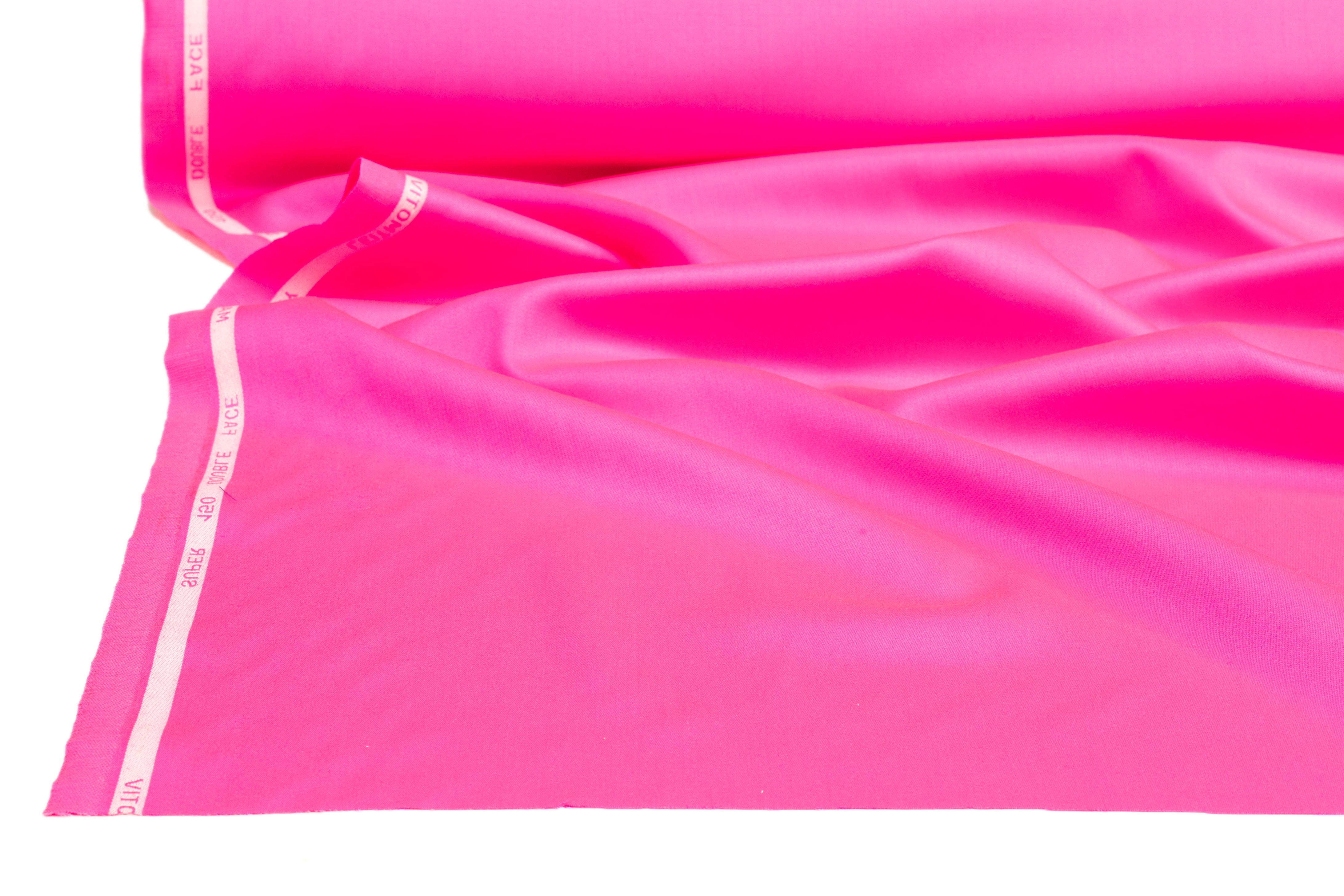 Super 150s Italian Wool Blend Satin Faille Suiting - Hot Pink