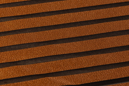 Striped Metallic Italian Silk Organza Burnout - Copper / Black