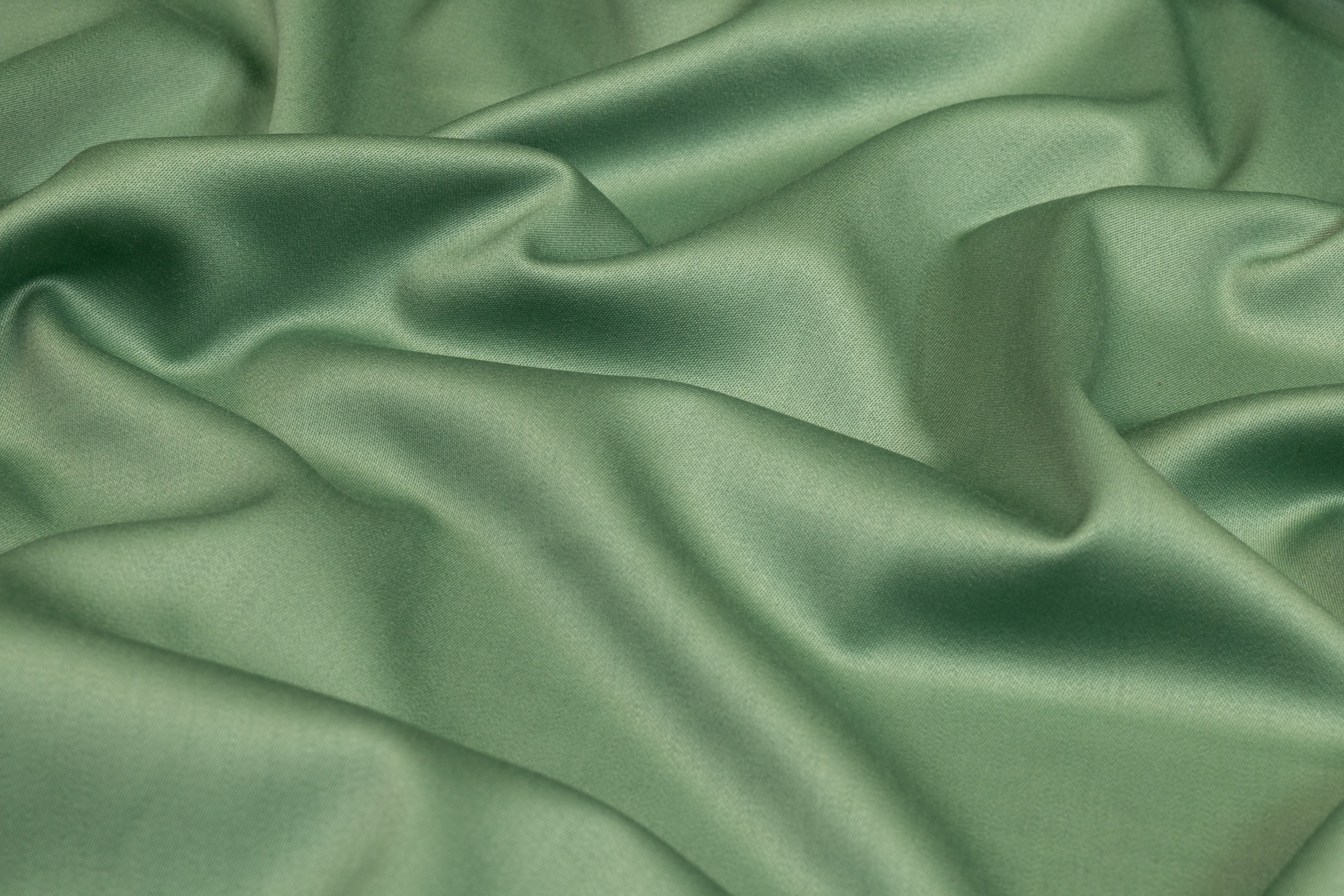 Super 150s Italian Wool Blend Satin Faille Suiting - Sage Green