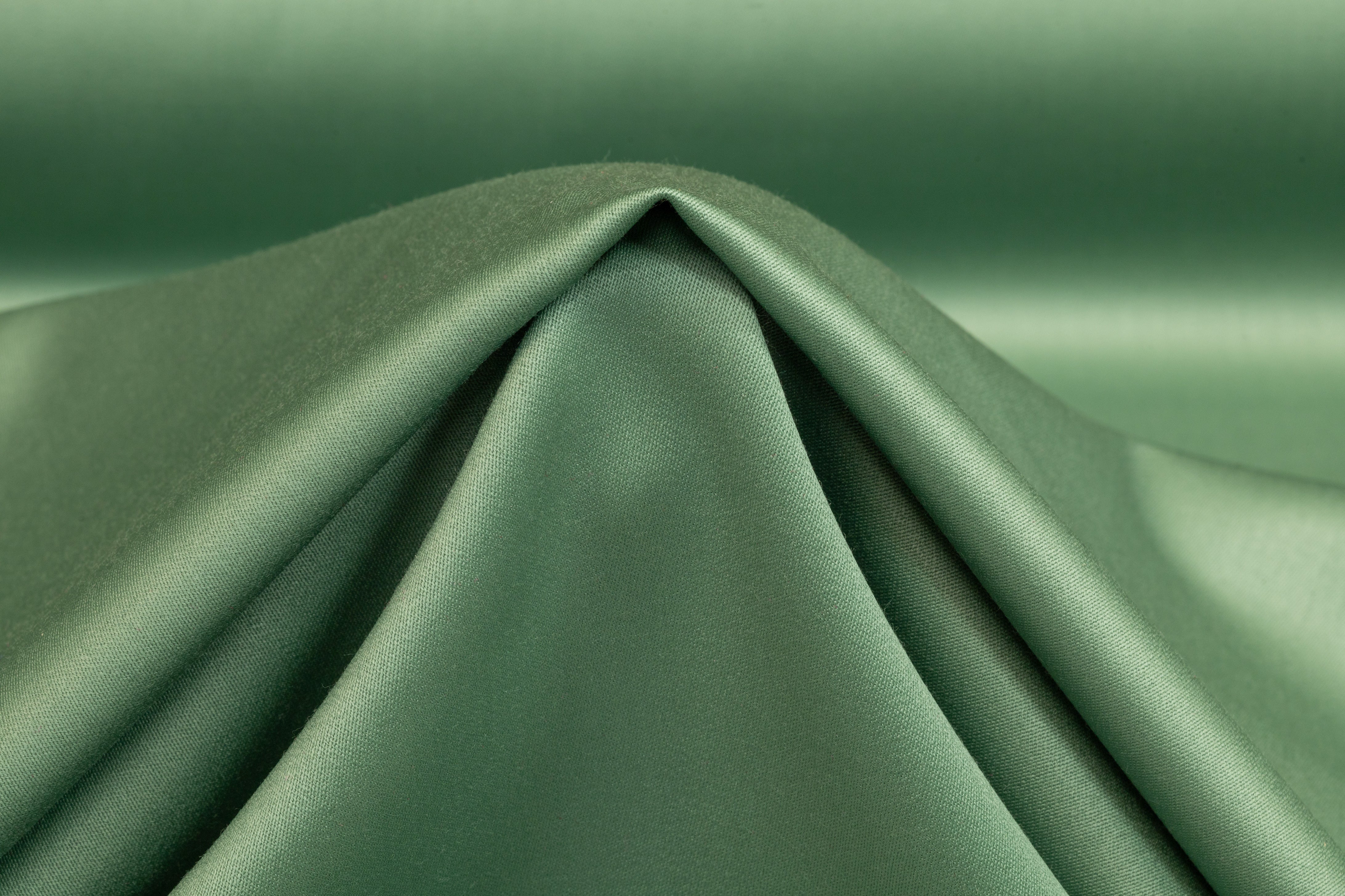 Super 150s Italian Wool Blend Satin Faille Suiting - Sage Green