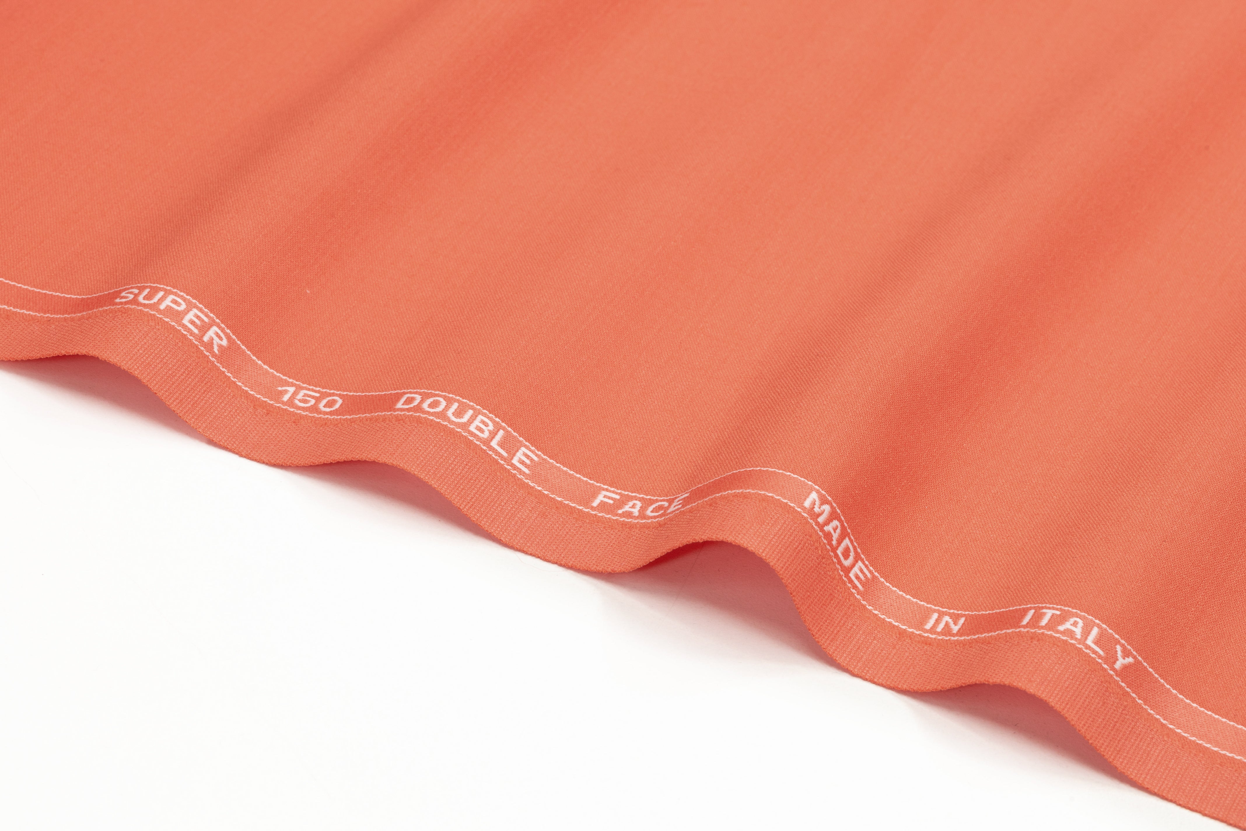 Super 150s Italian Wool Blend Satin Faille Suiting - Coral