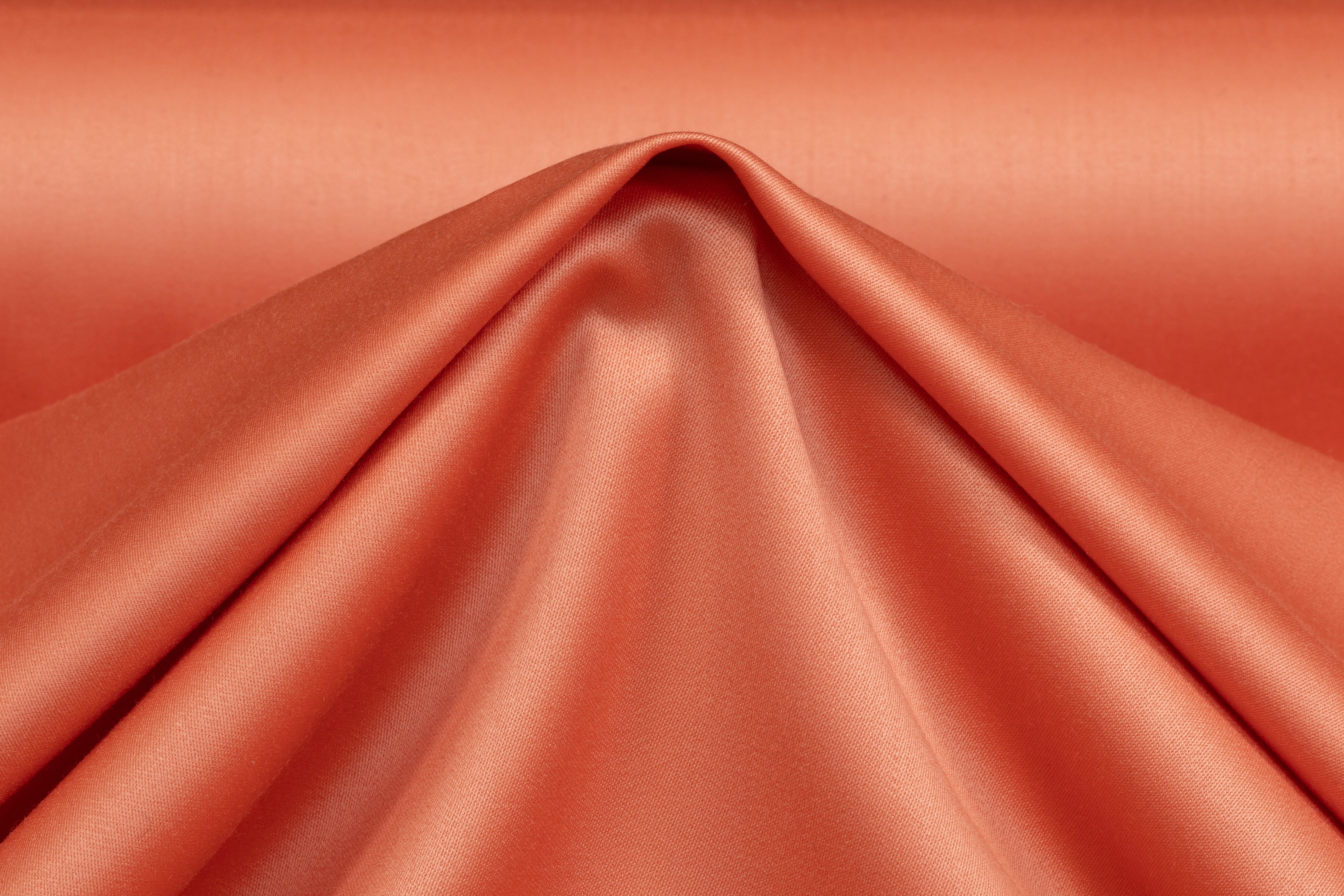 Super 150s Italian Wool Blend Satin Faille Suiting - Coral