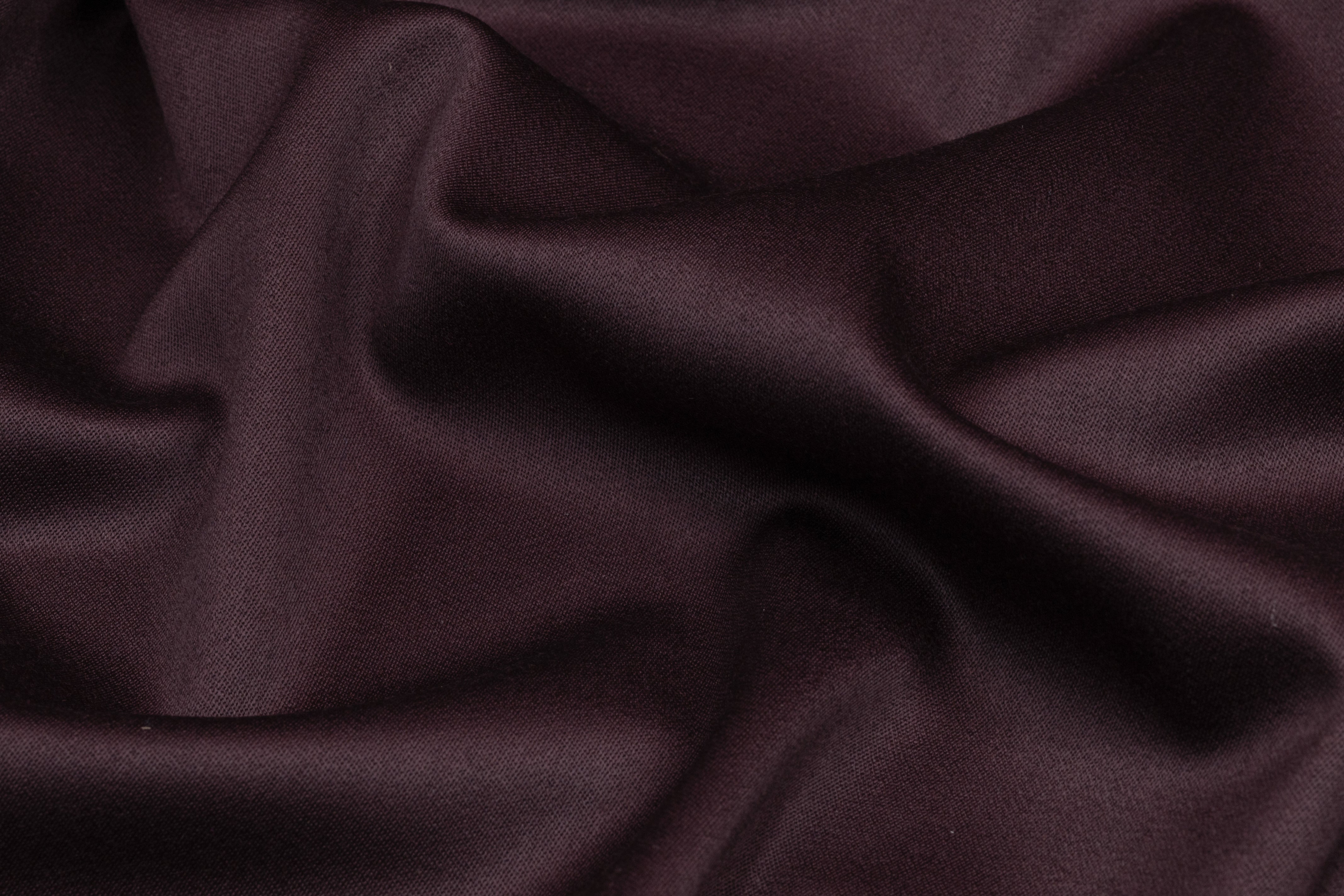 Super 150s Italian Wool Blend Satin Faille Suiting - Aubergine