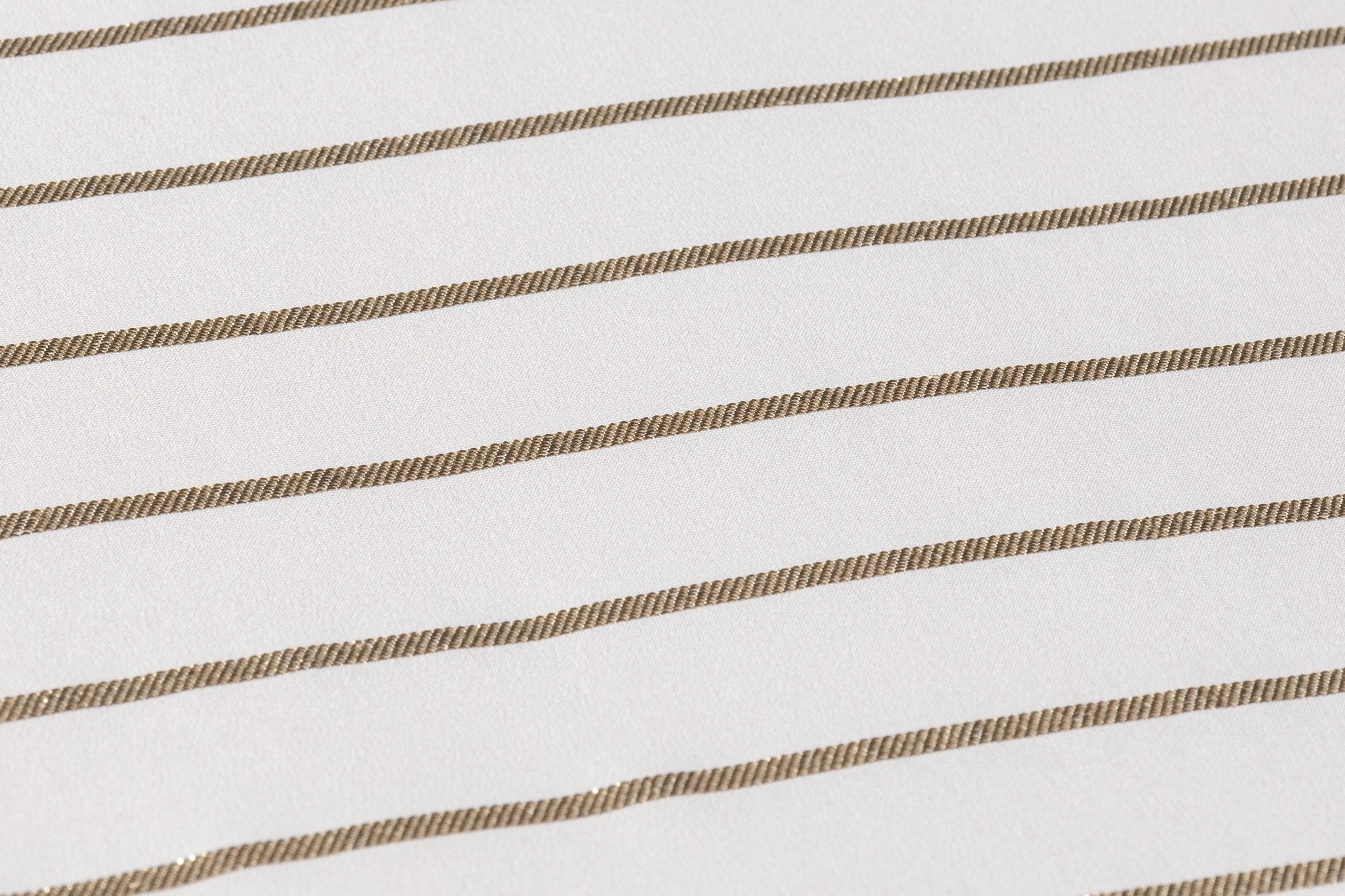 Striped Metallic Italian Silk Crepe Back Satin - Gold / Off White