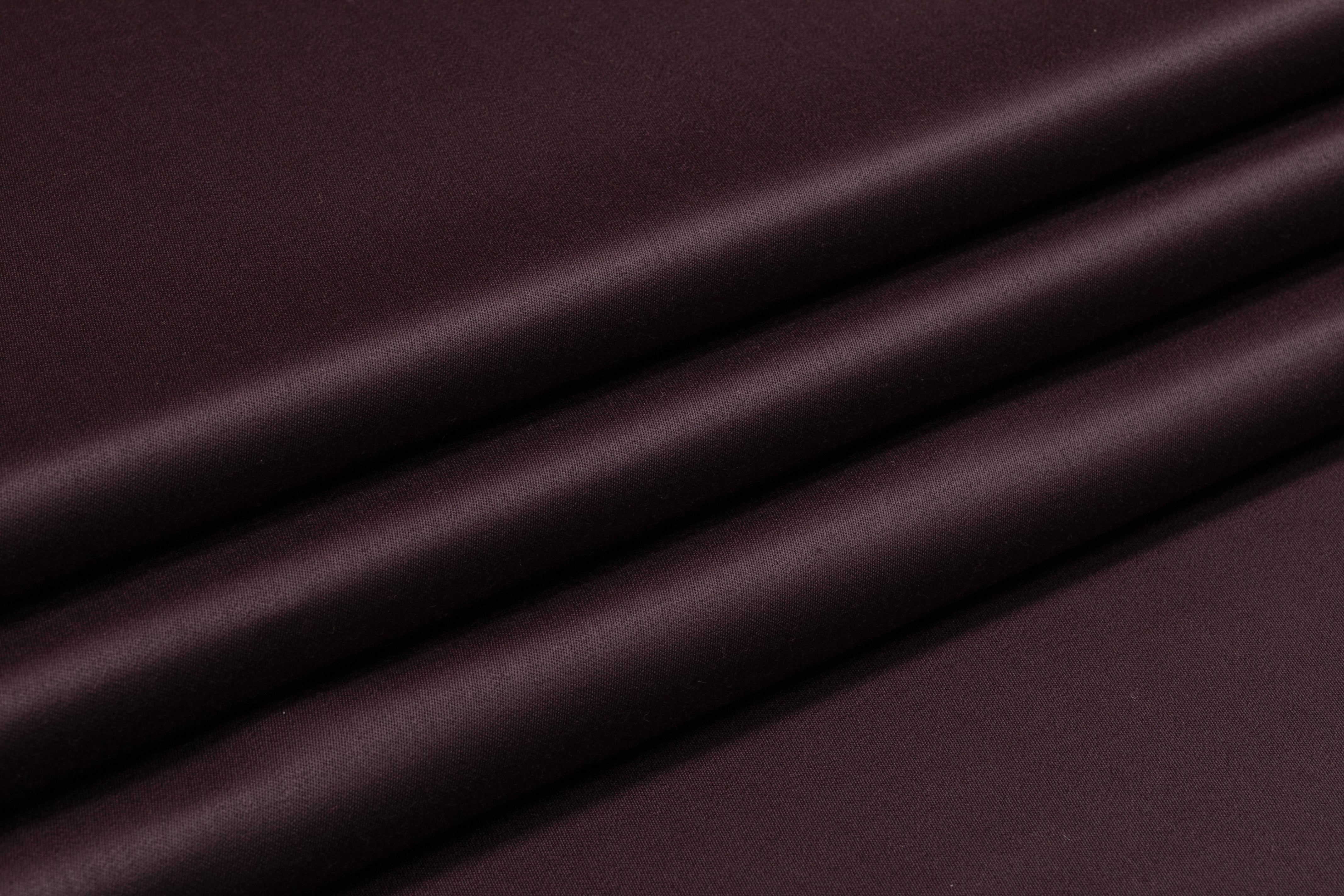Super 150s Italian Wool Blend Satin Faille Suiting - Aubergine