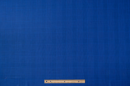Double Faced Plaid Wool and Silk Suiting - Blue / Black