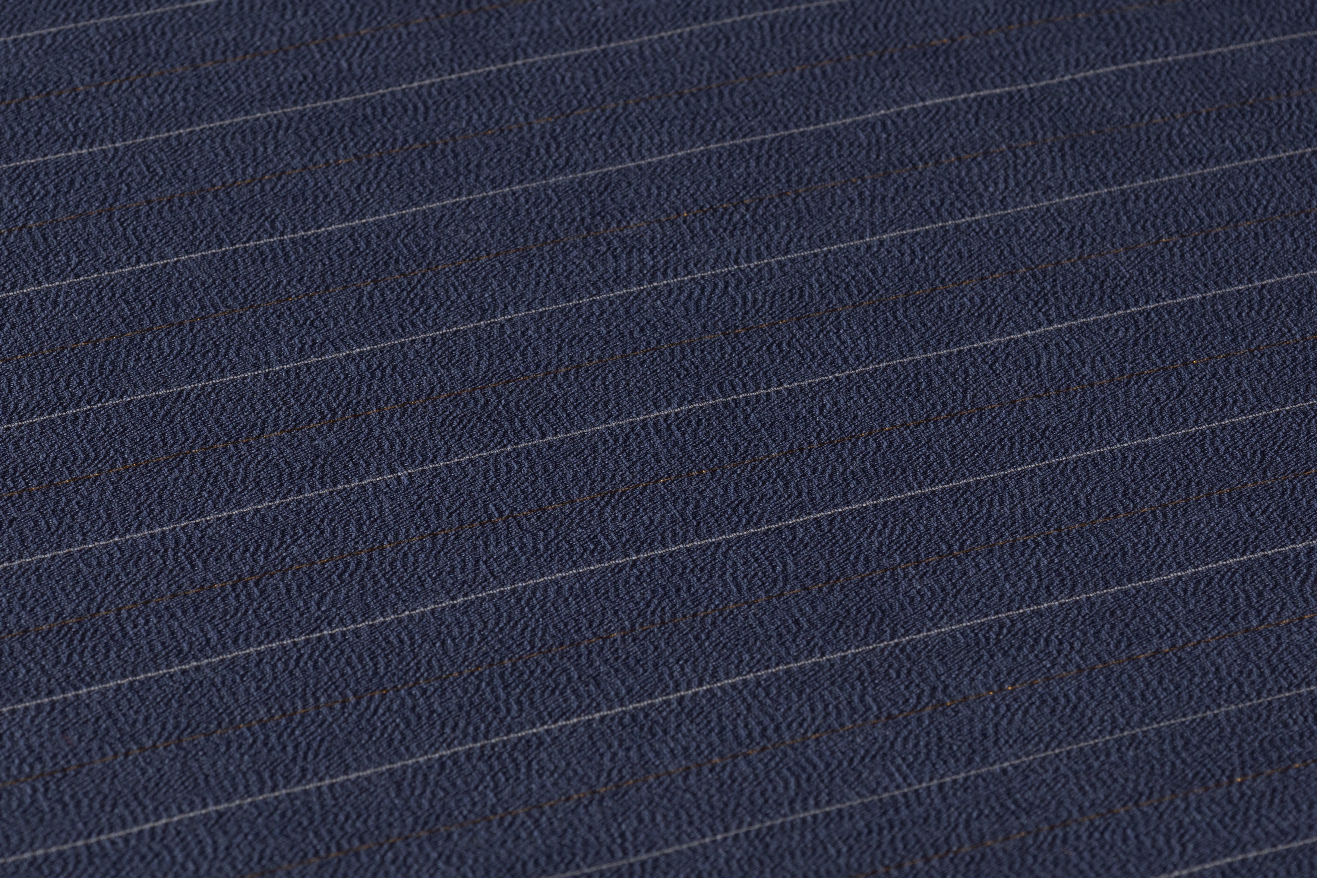 Metallic Striped Italian Silk Gazar - Blue / Gold