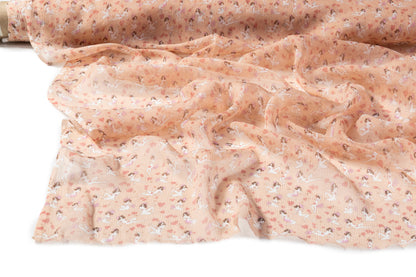 Italian Crinkled Silk Chiffon - Peachy Blush