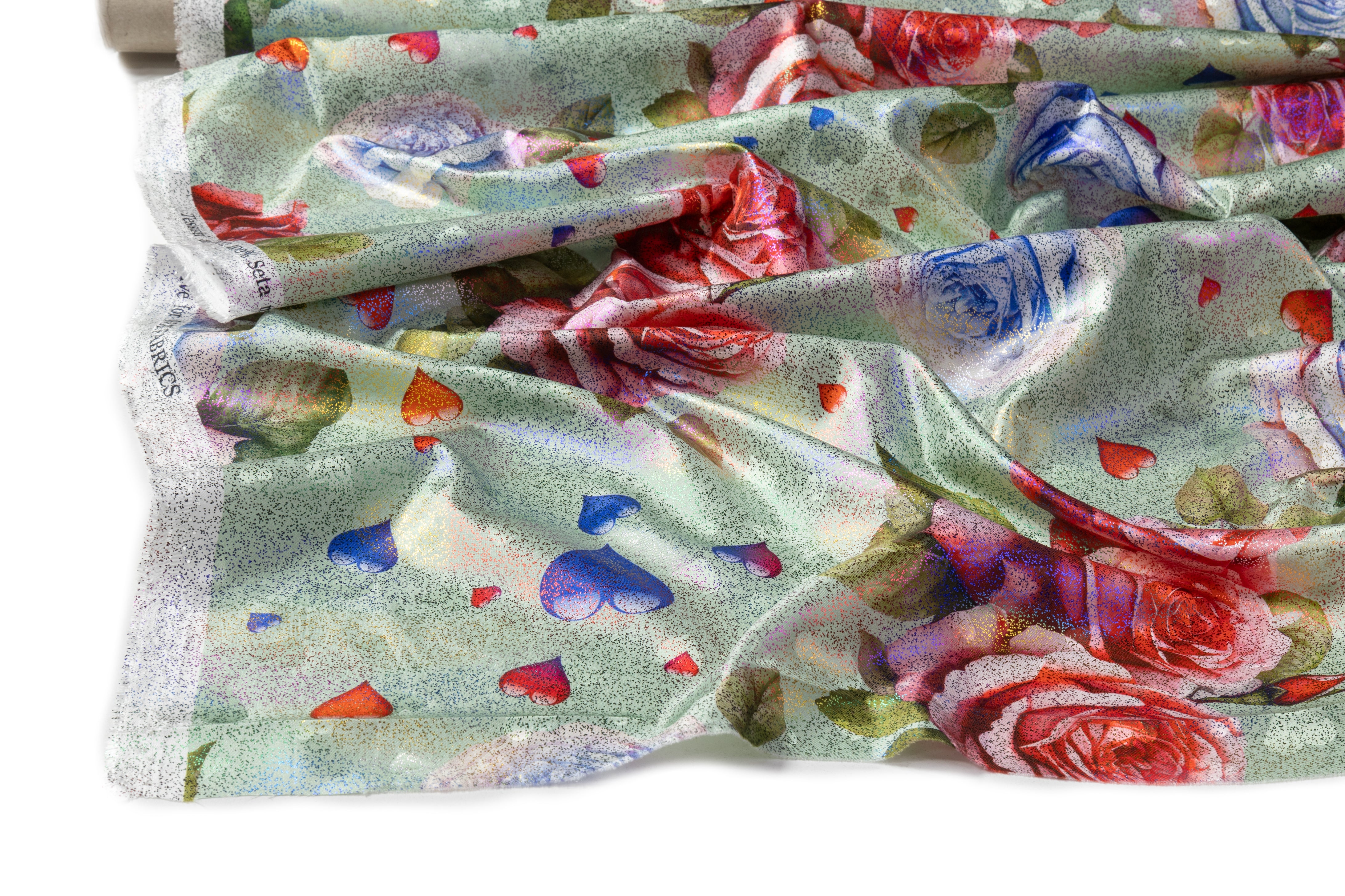 Floral Laminated Italian Silk Charmeuse - Multicolor