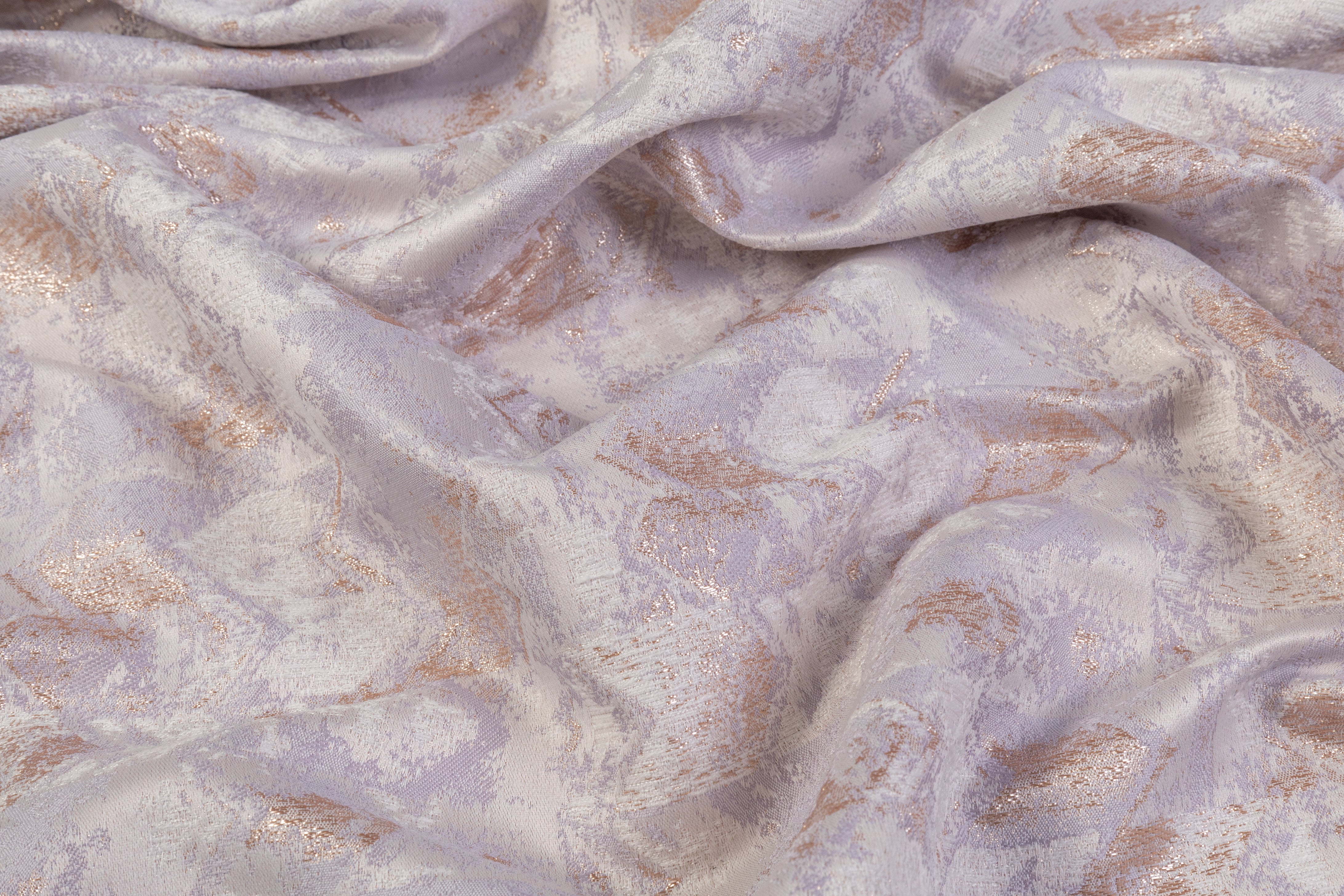 Abstract Metallic Brocade - Rose Gold / Lilac