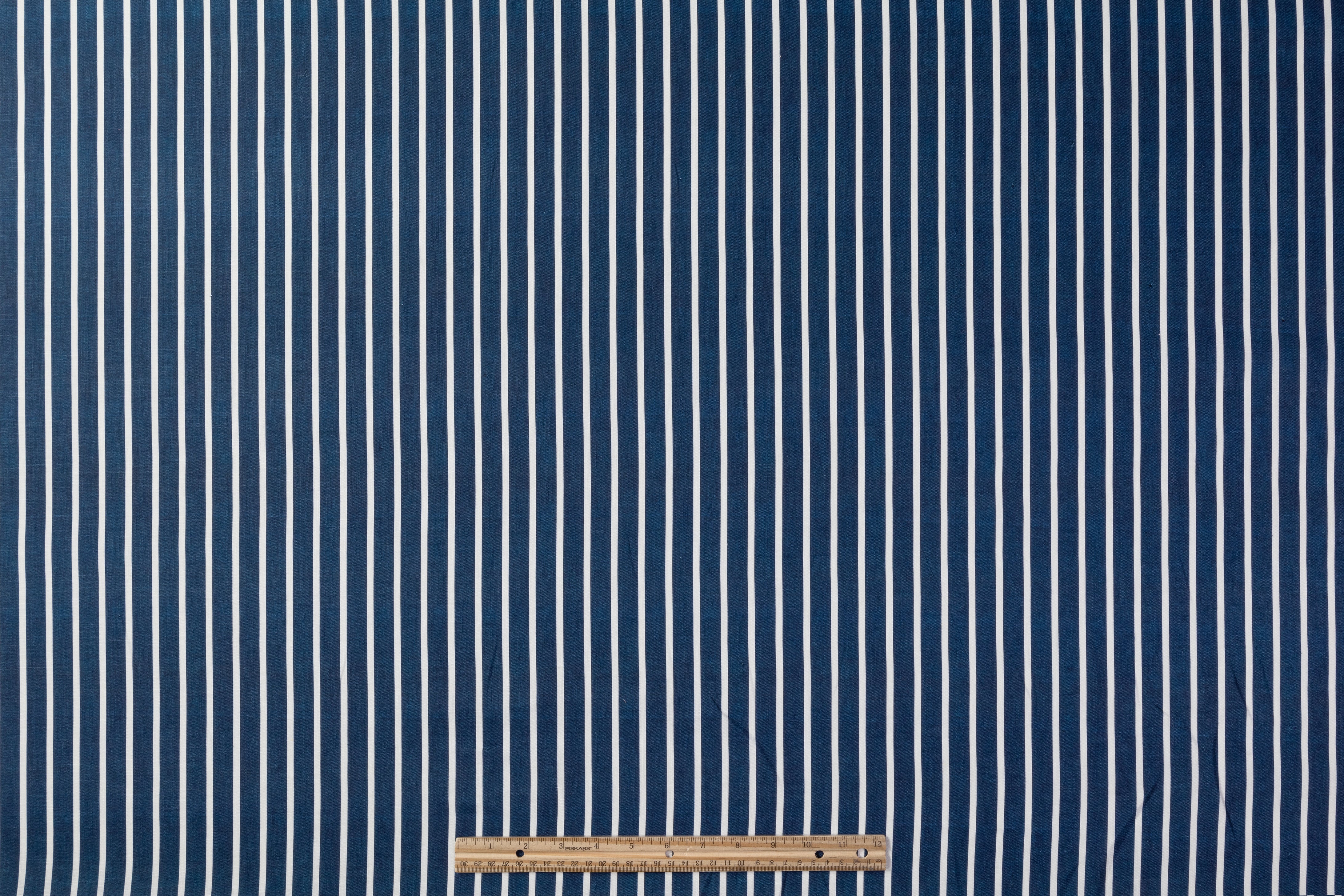 Striped Italian Linen - Blue / White