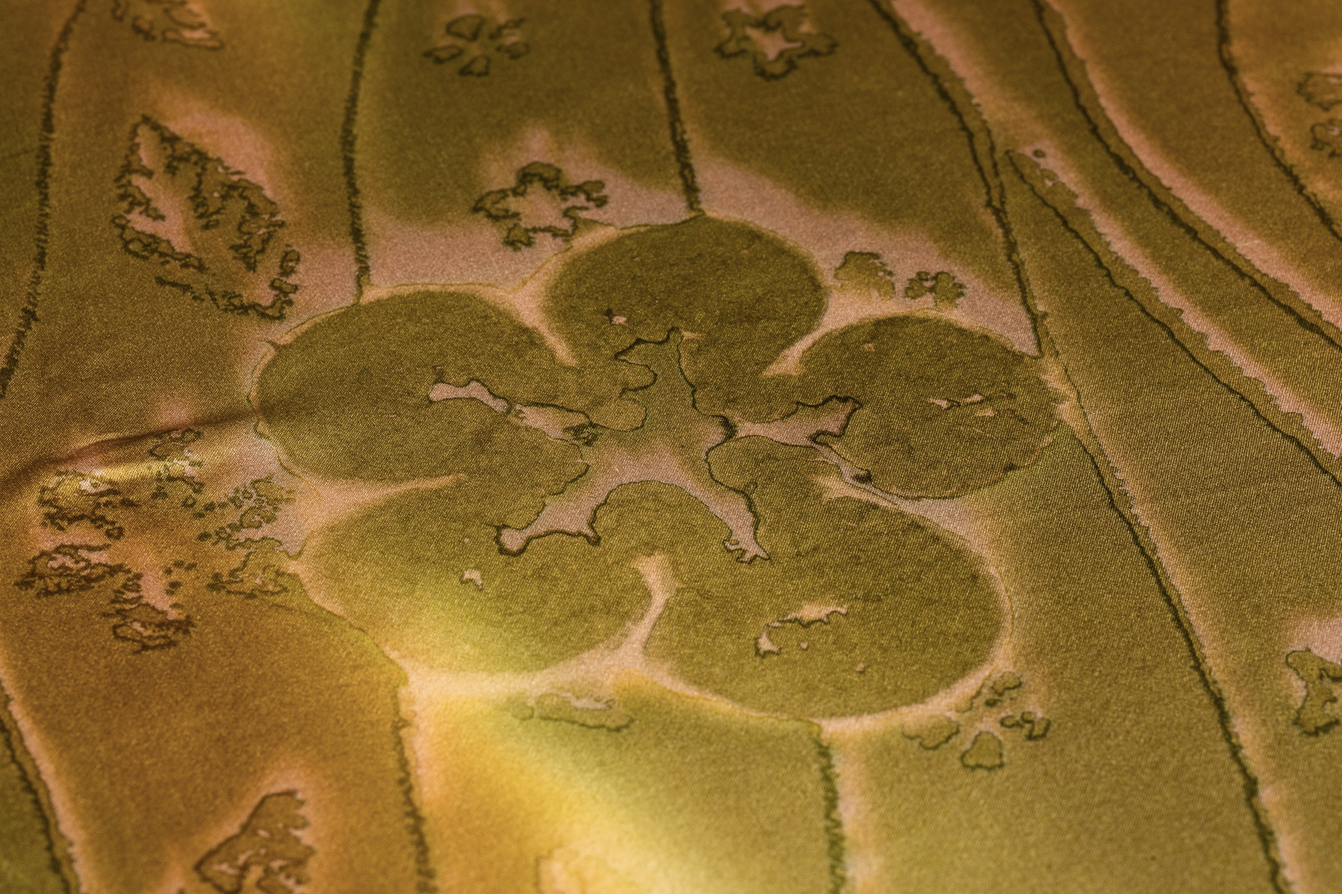 Floral Italian Silk Charmeuse - Olive Green