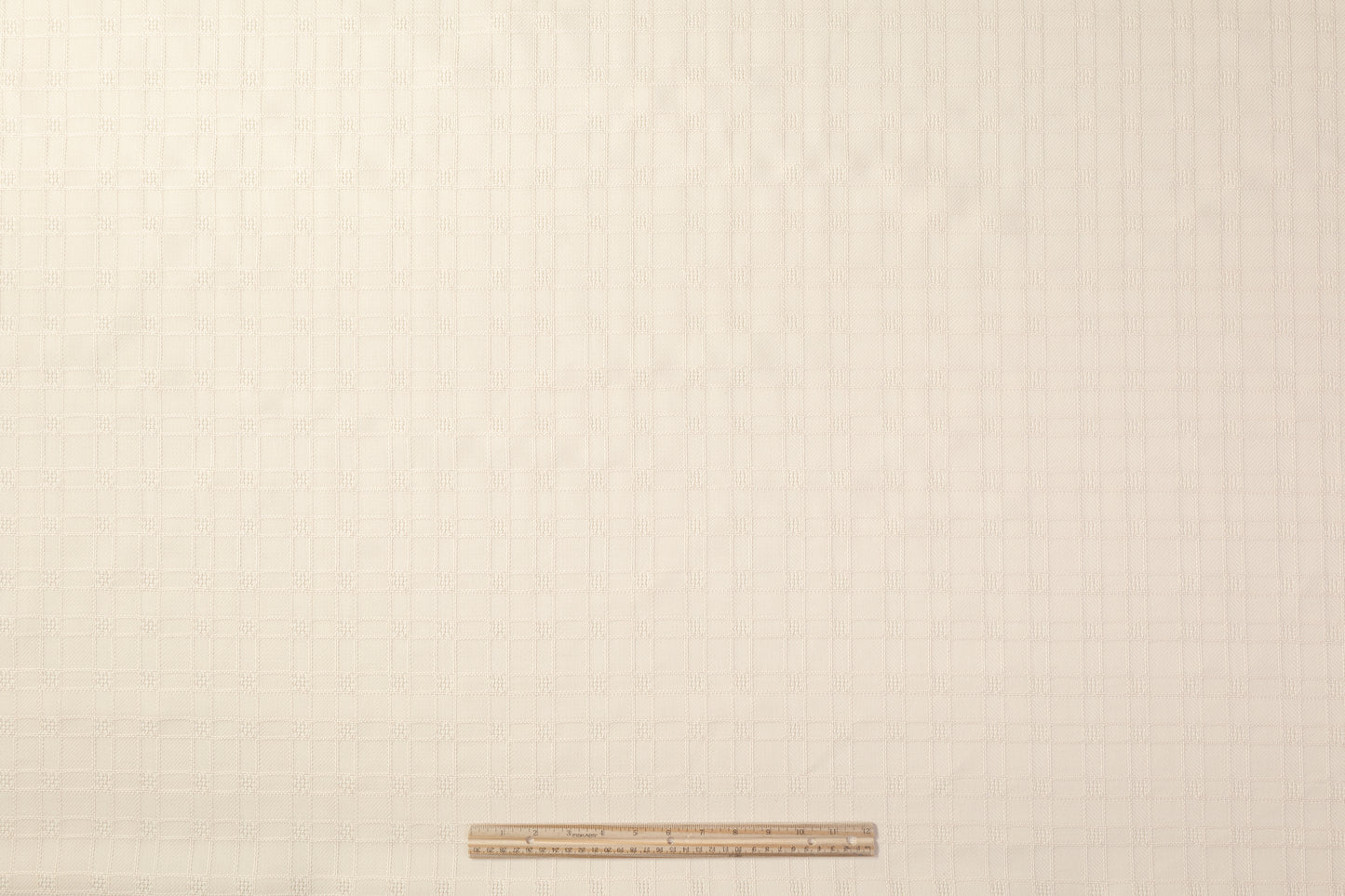 Checked Italian Wool Linen Brocade - Cream