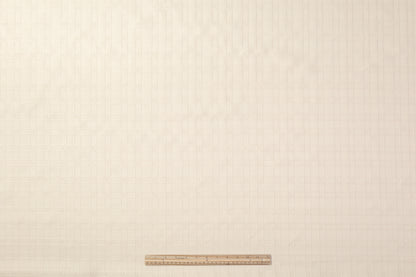 Checked Italian Wool Linen Brocade - Cream