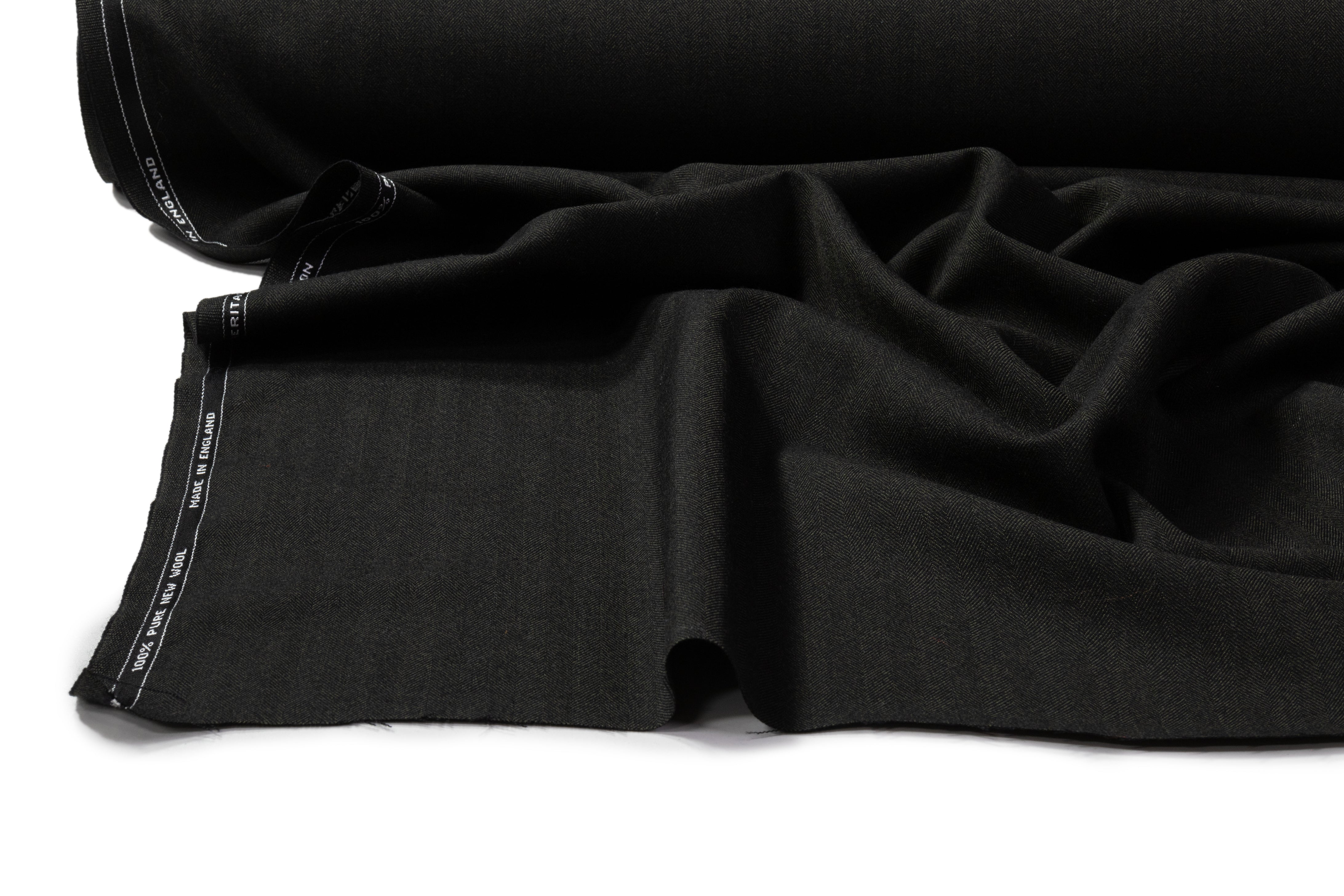 Herringbone English Heritage Twist Wool - Charcoal Gray