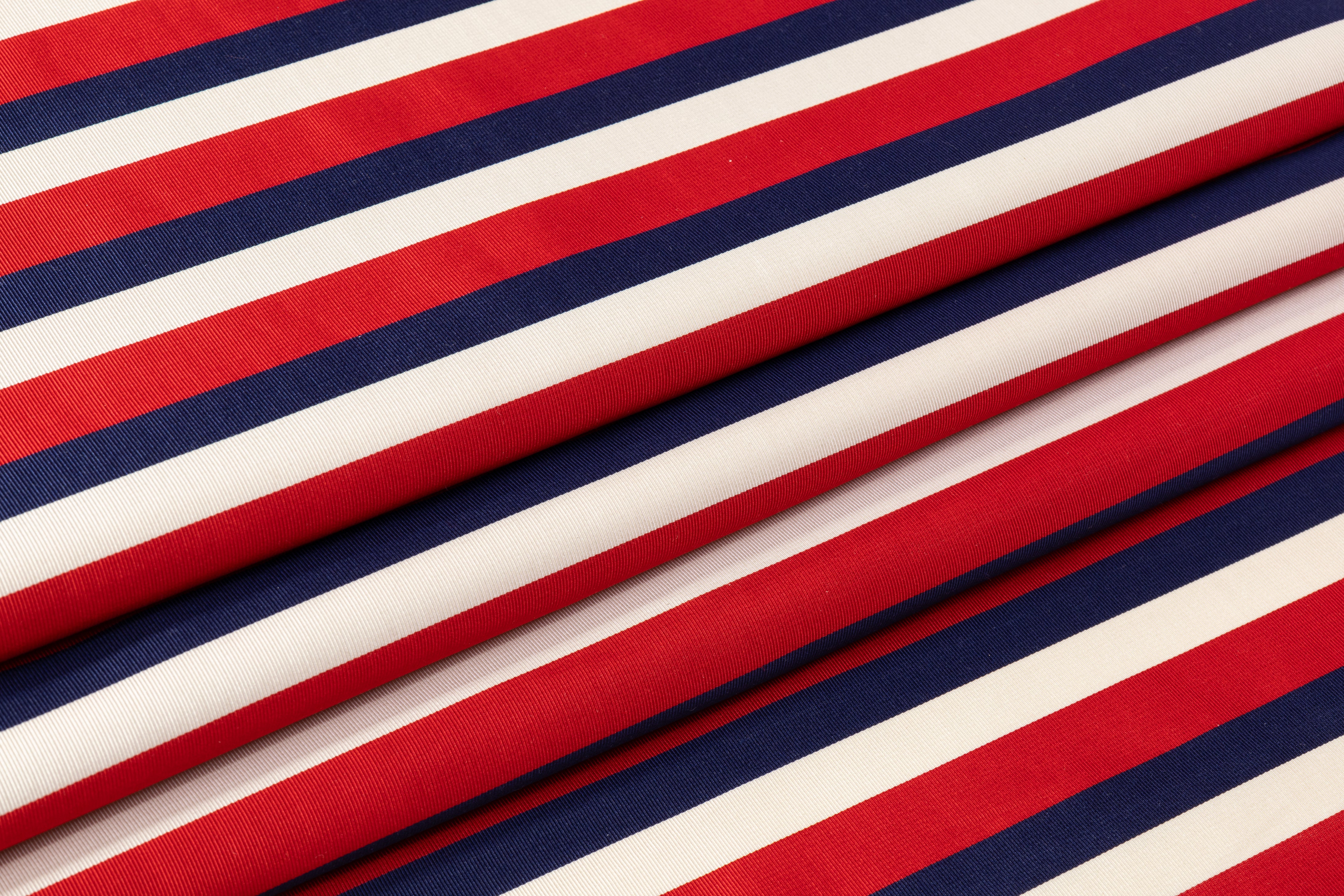 Ribbed Italian Silk Viscose Blend - Red / Off White / Blue
