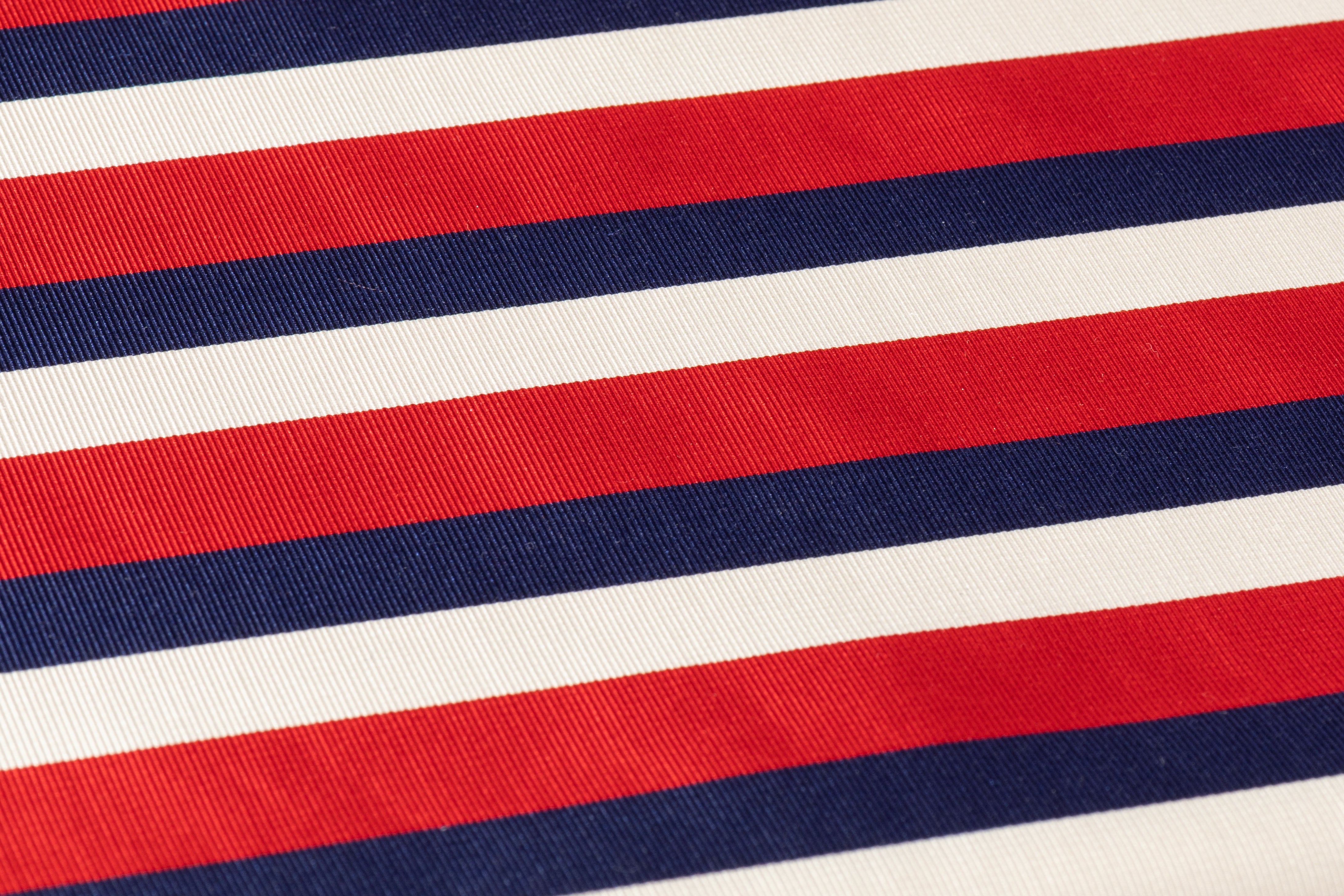 Ribbed Italian Silk Viscose Blend - Red / Off White / Blue