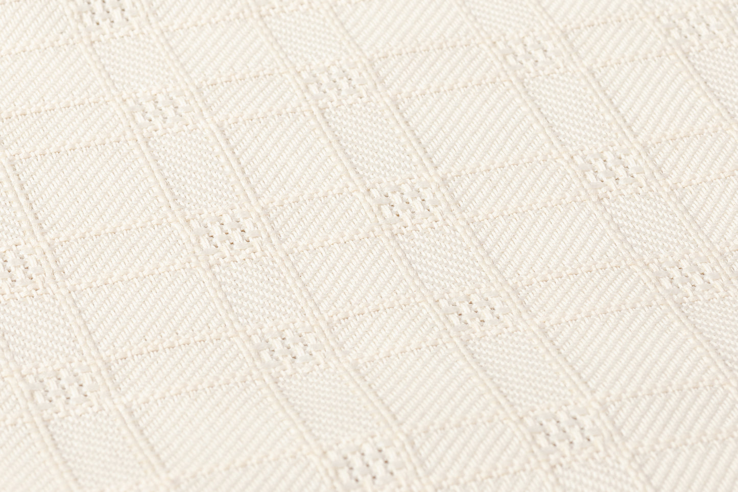 Checked Italian Wool Linen Brocade - Cream