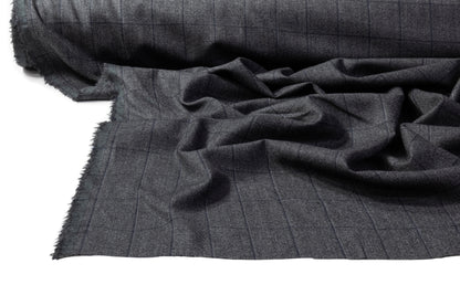 Tollegno - Checked Italian Wool Suiting - Charcoal Gray