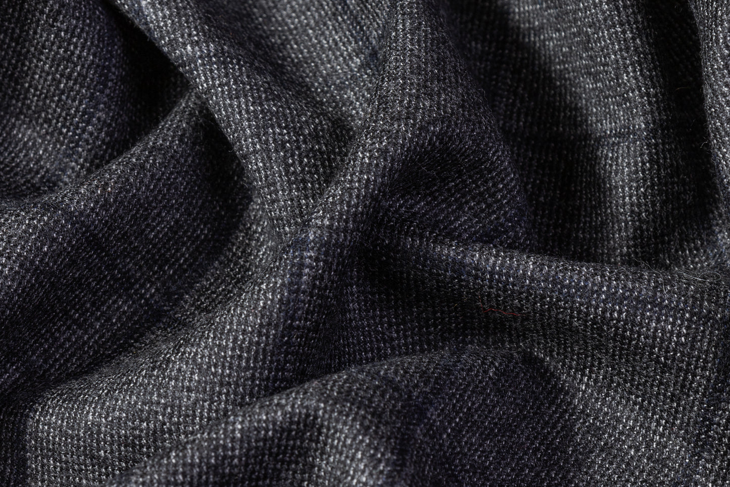 Tollegno - Checked Italian Wool Suiting - Charcoal Gray