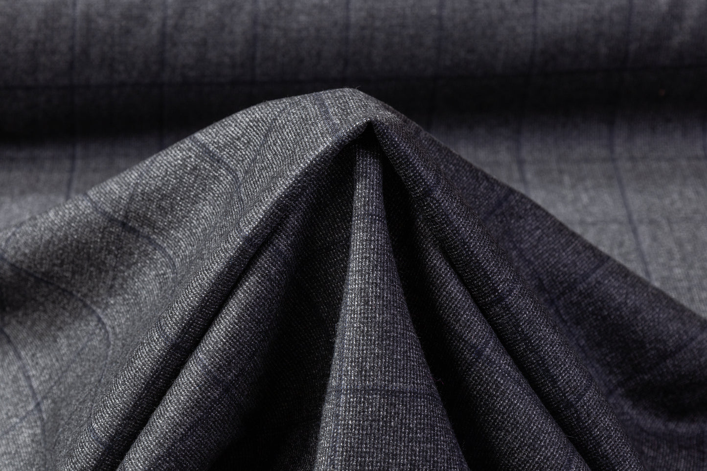 Tollegno - Checked Italian Wool Suiting - Charcoal Gray