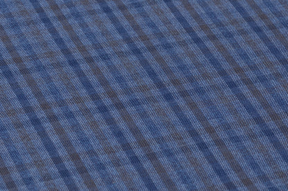 Checked Italian Wool Suiting - Blue