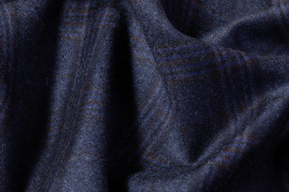 Carnet - Checked Italian Super 130s Wool Flannel Suiting - Navy