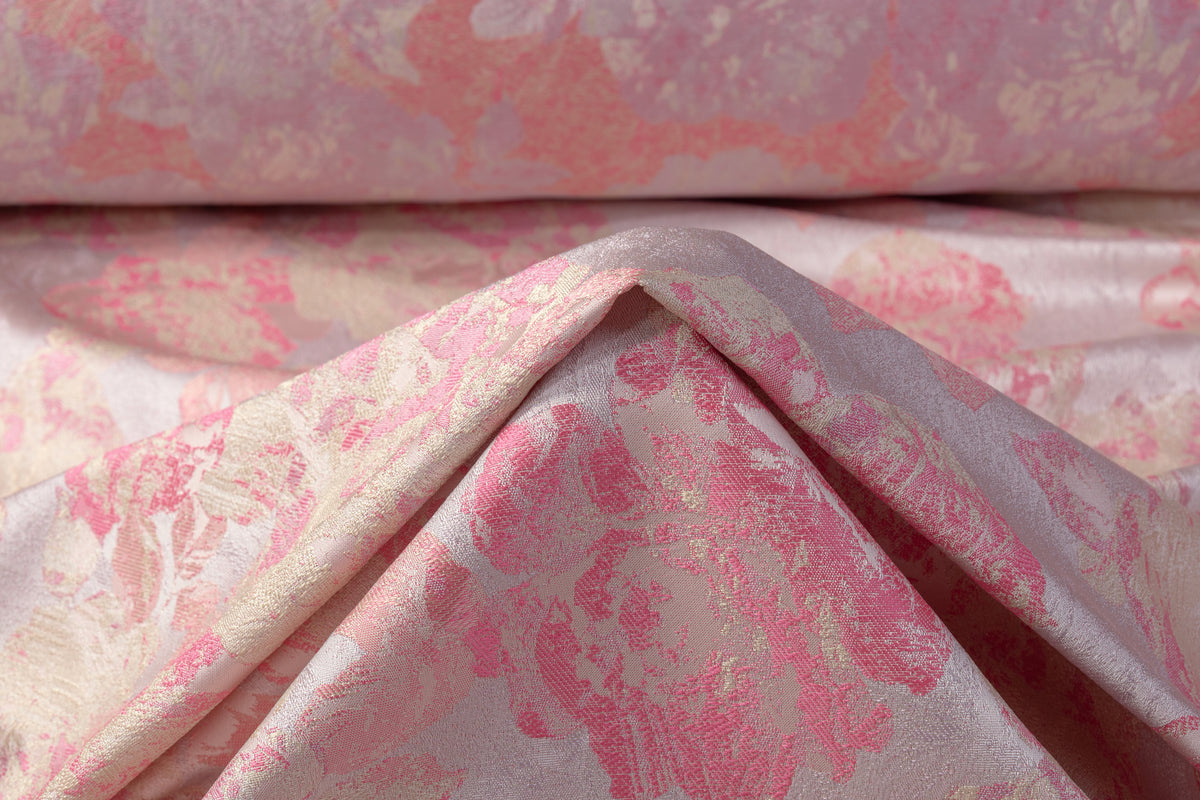 Pink Brocade Floral Brocade - Pink / Purple / Beige