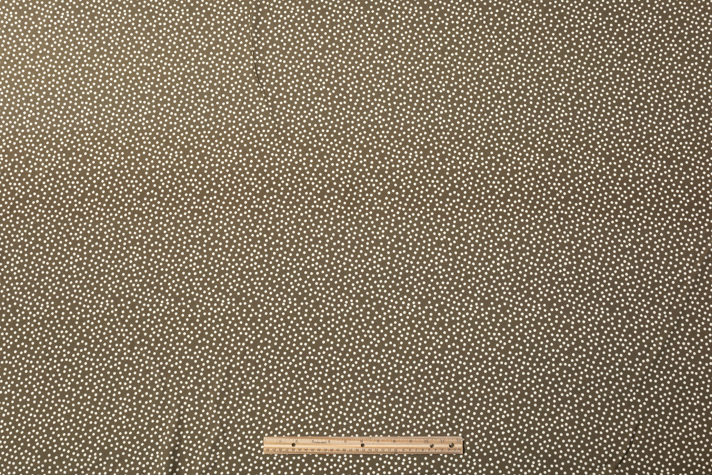 Polka Dot Silk Charmeuse - Olive / Beige