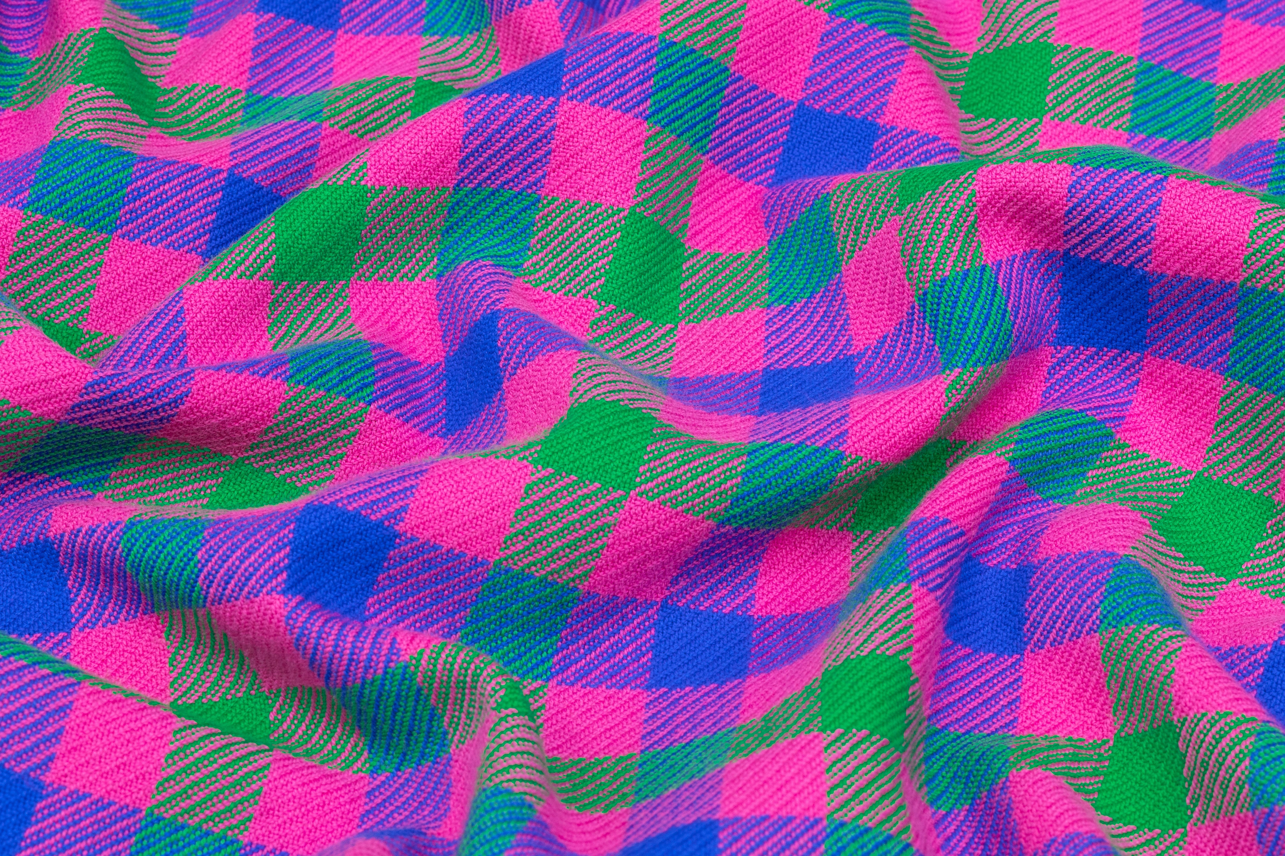 Plaid Italian Cotton Flannel - Pink / Green / Blue