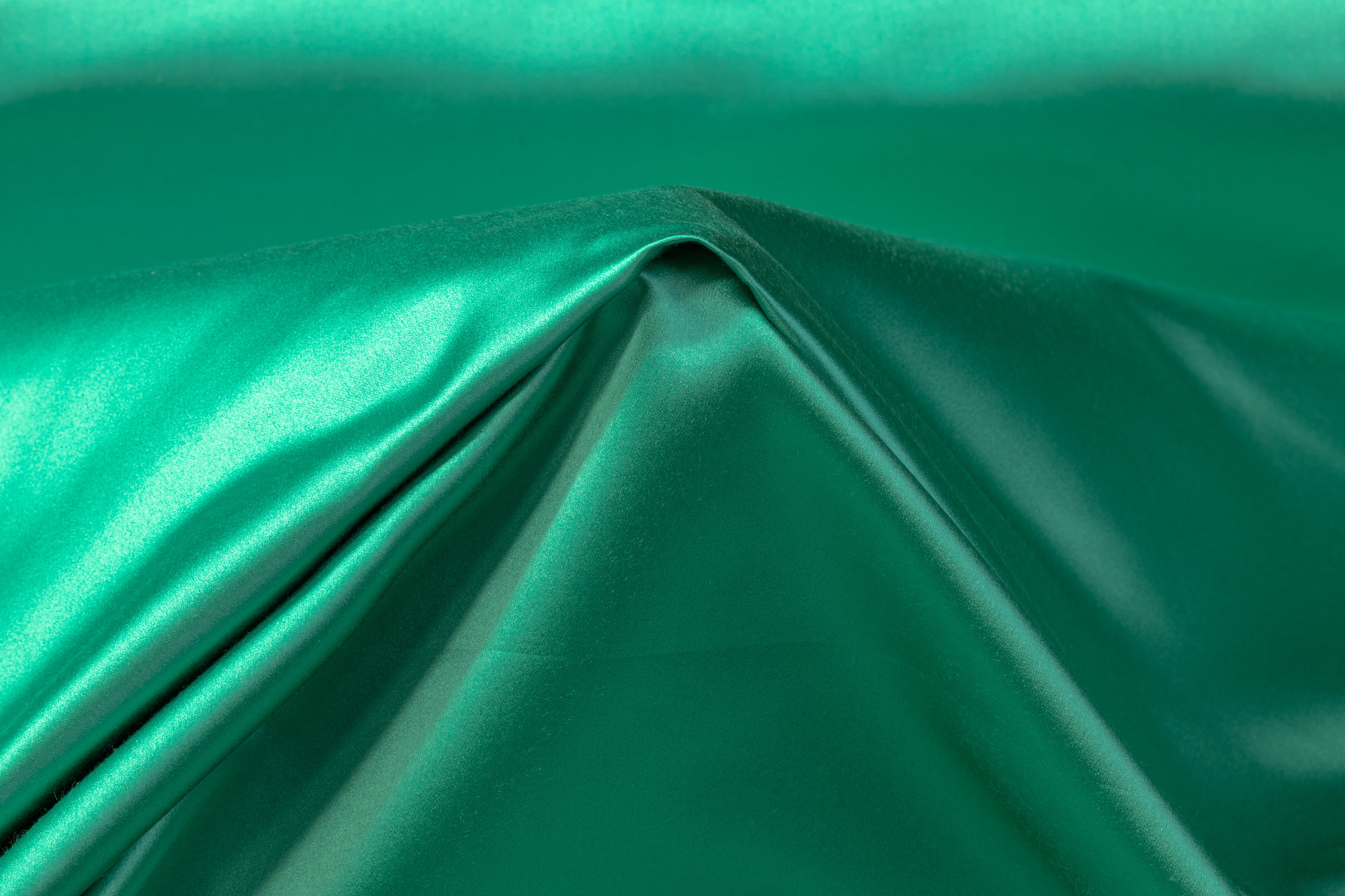 Italian Silk Viscose Duchess Satin - Jade