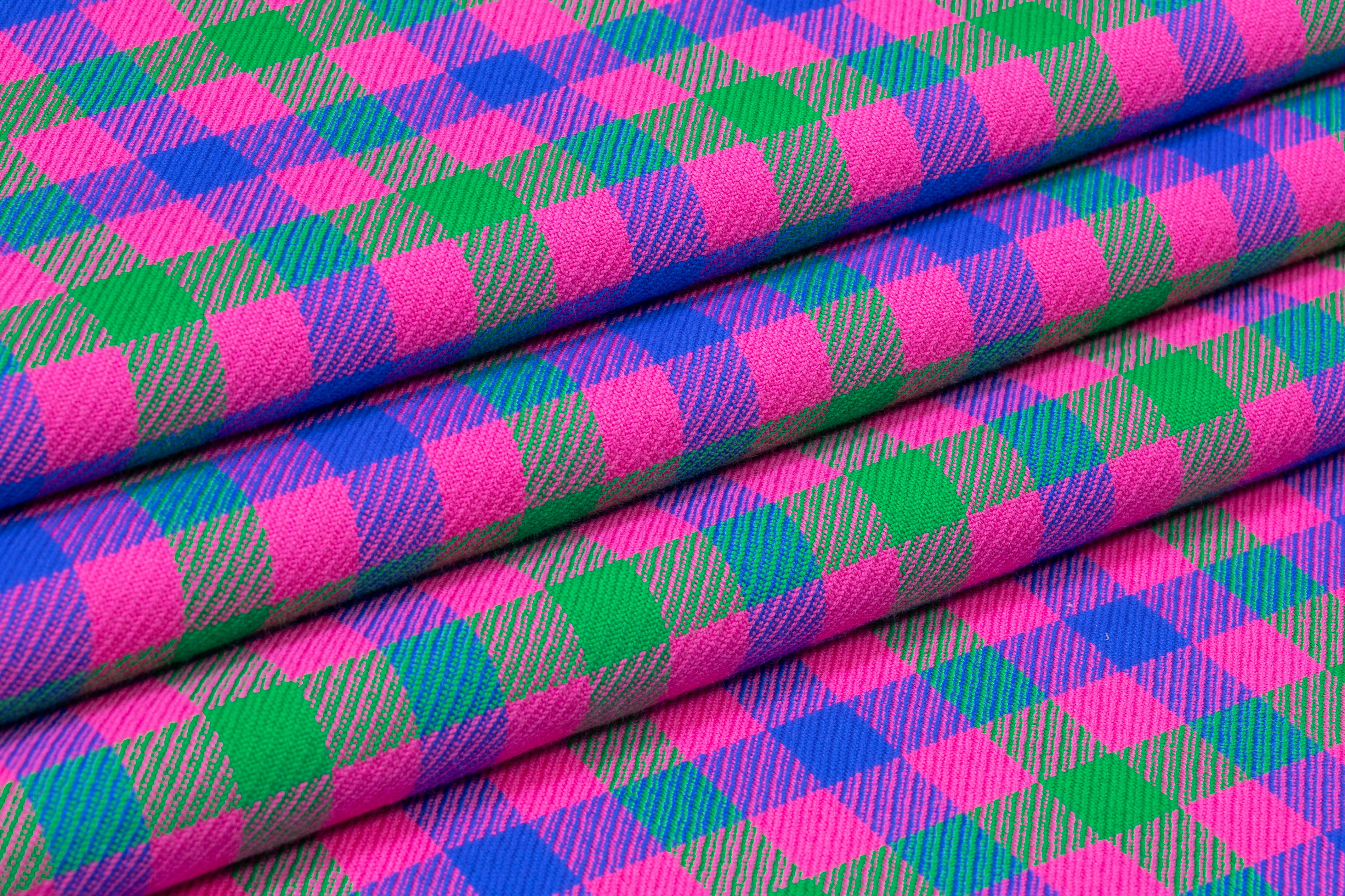 Plaid Italian Cotton Flannel - Pink / Green / Blue